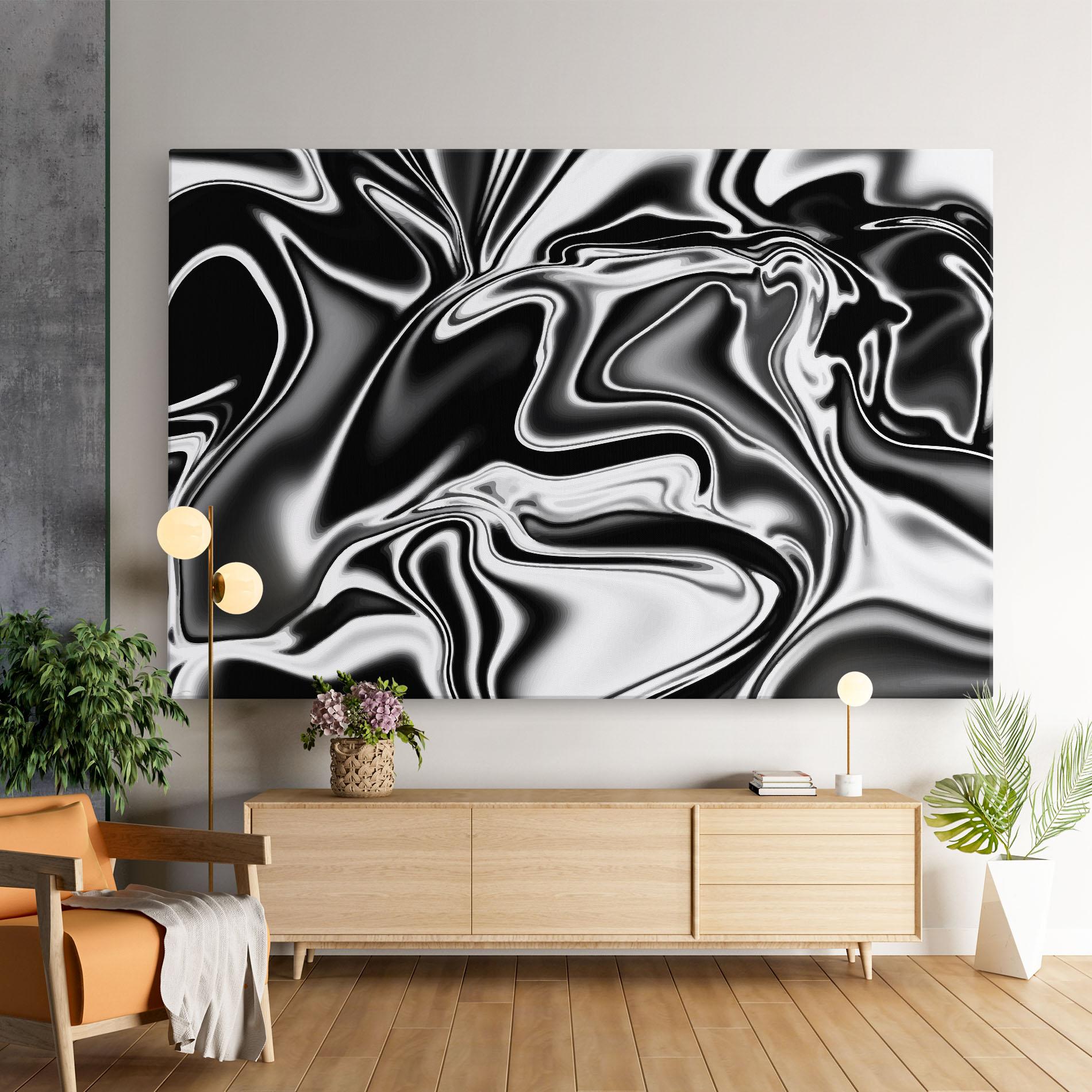 Leinwandbild Silver Black Art mockup 9
