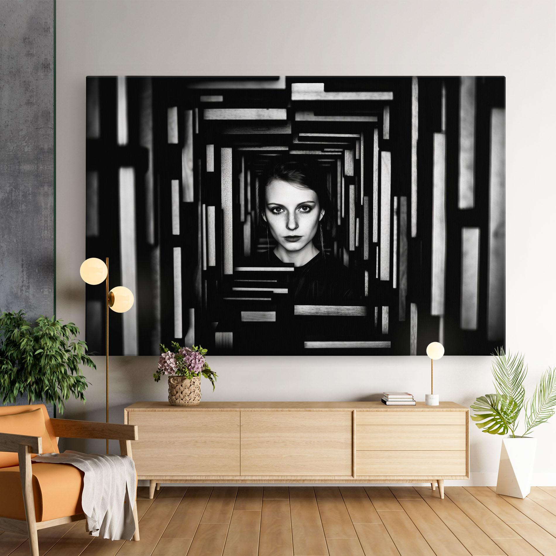Leinwandbild Tunnel Woman mockup 9