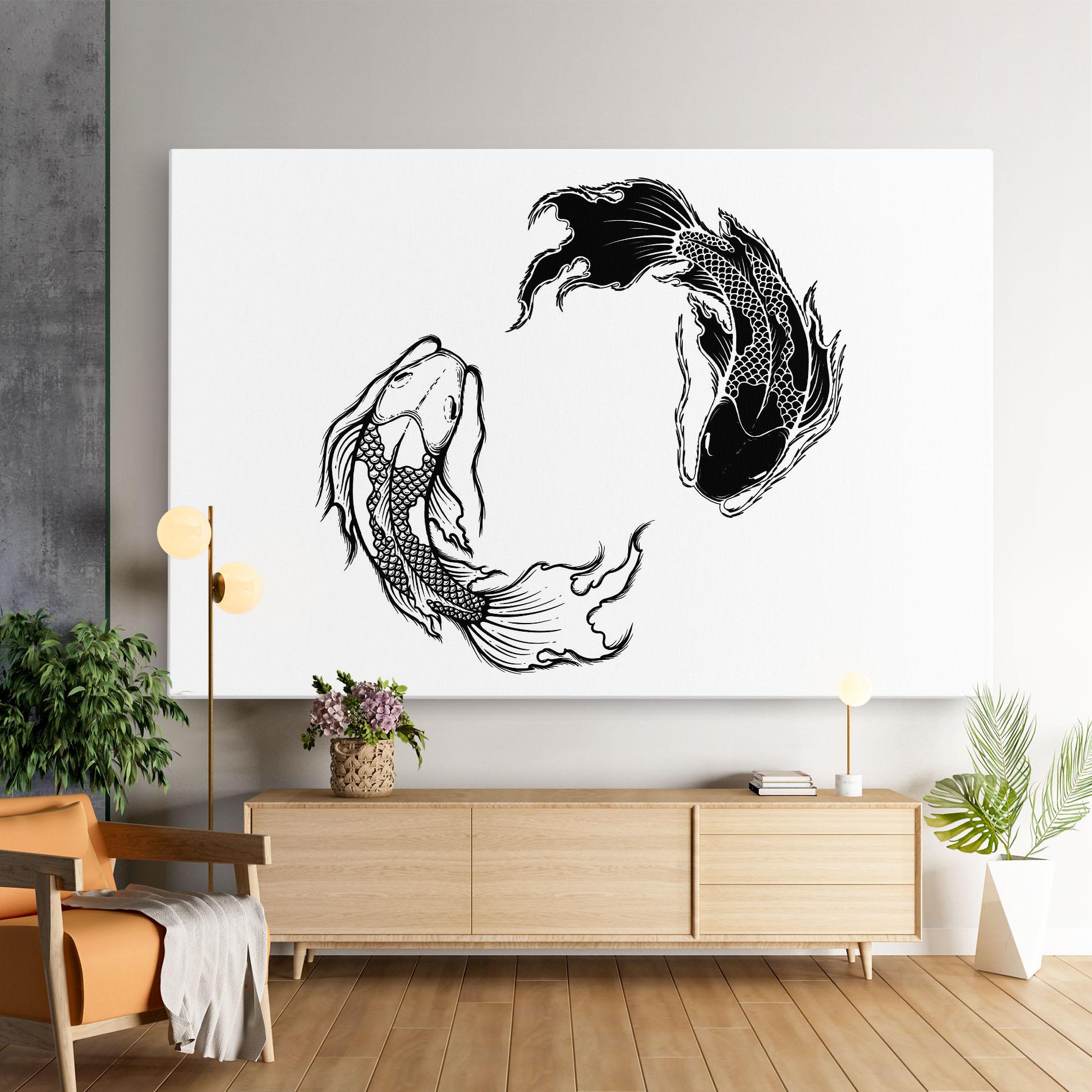 Leinwandbild Yin Yang Koi mockup 9