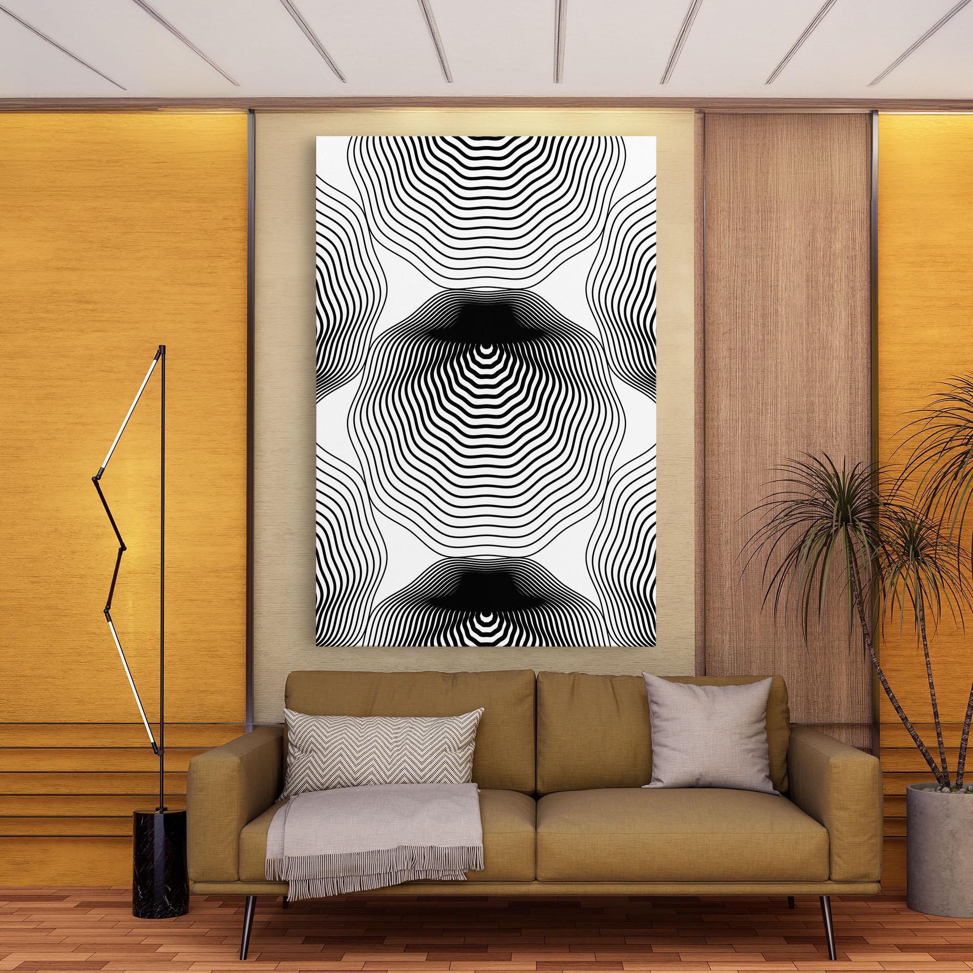 Leinwandbild Black Line Art mockup 9