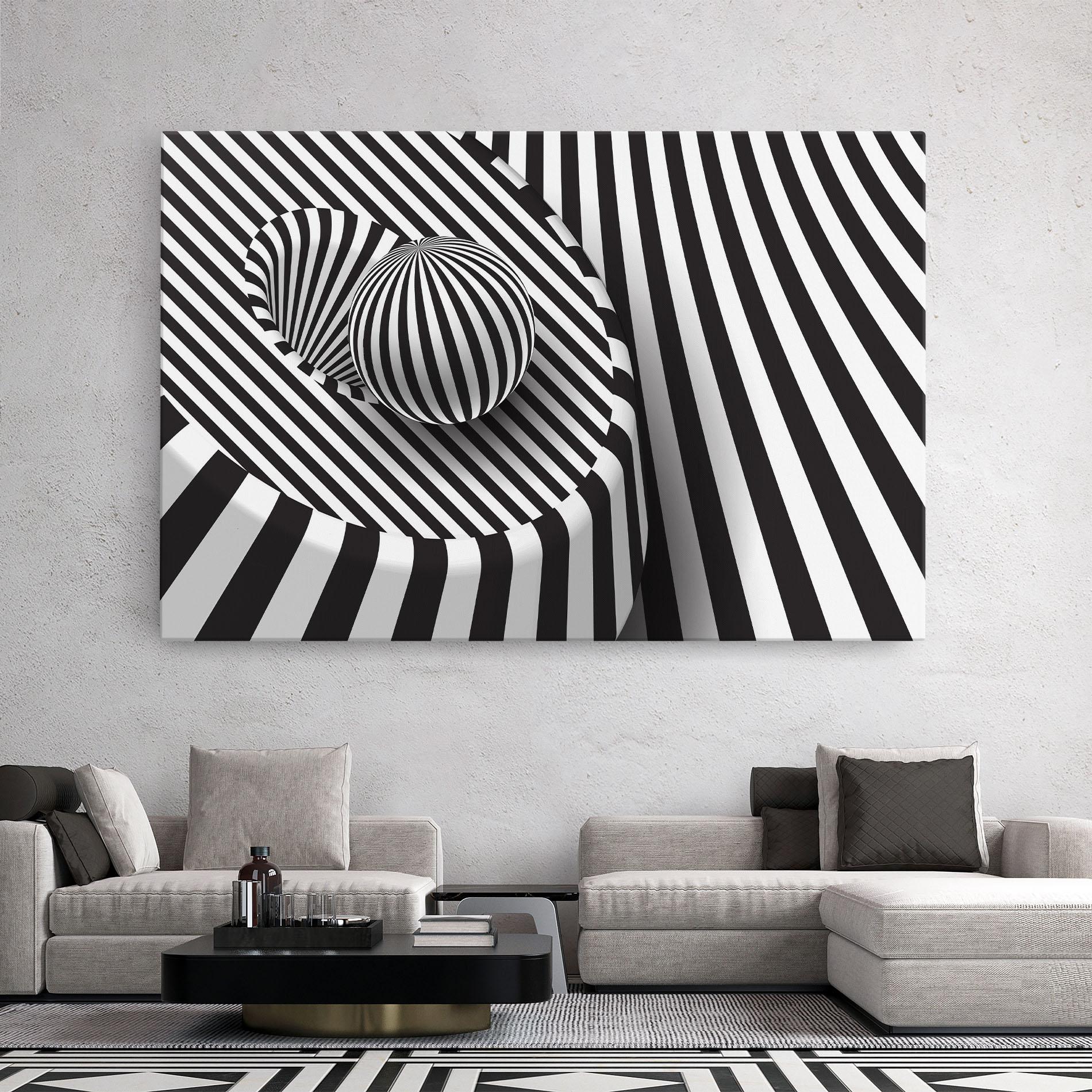 Leinwandbild 3d Ball Zebra mockup 2
