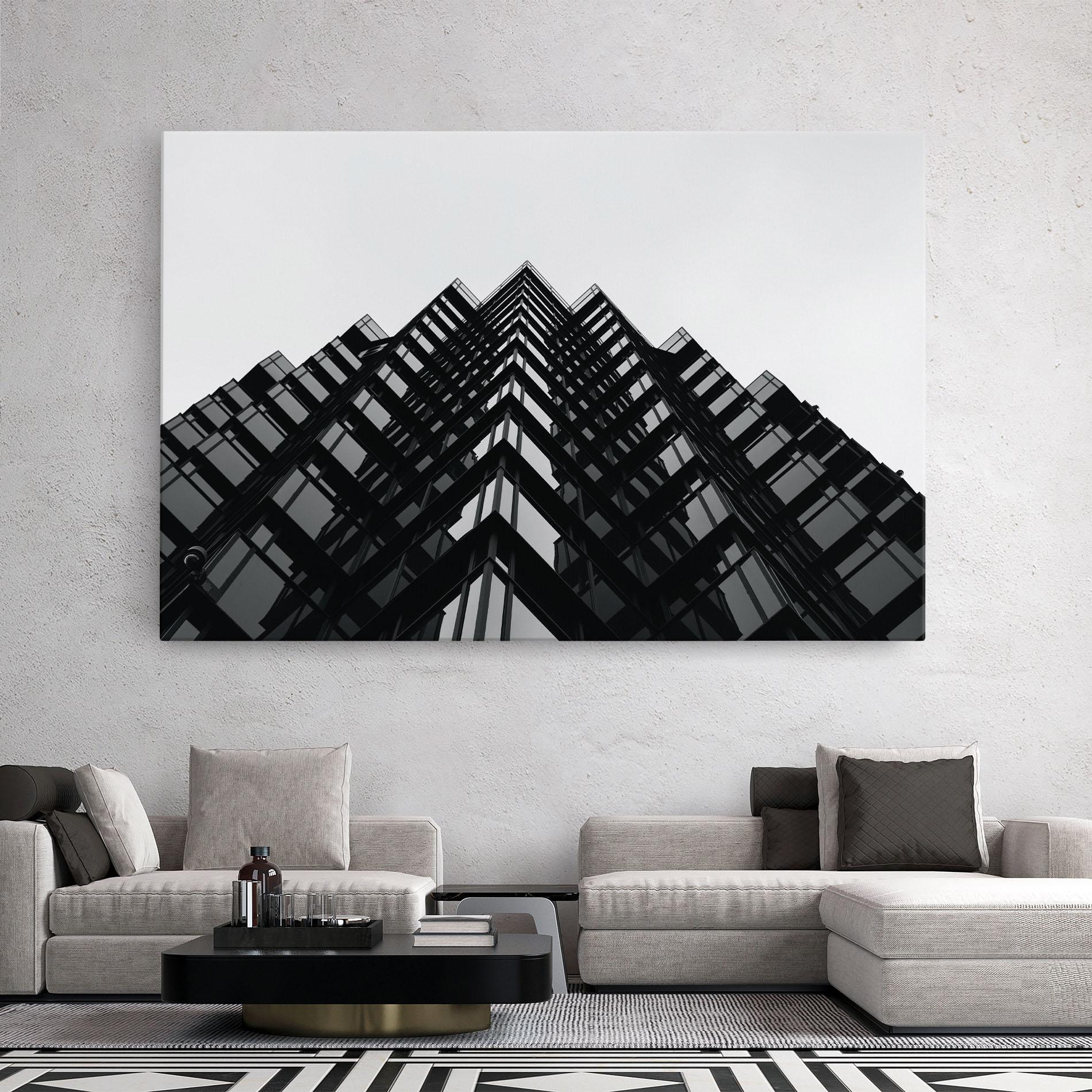 Leinwandbild Black Building mockup 2