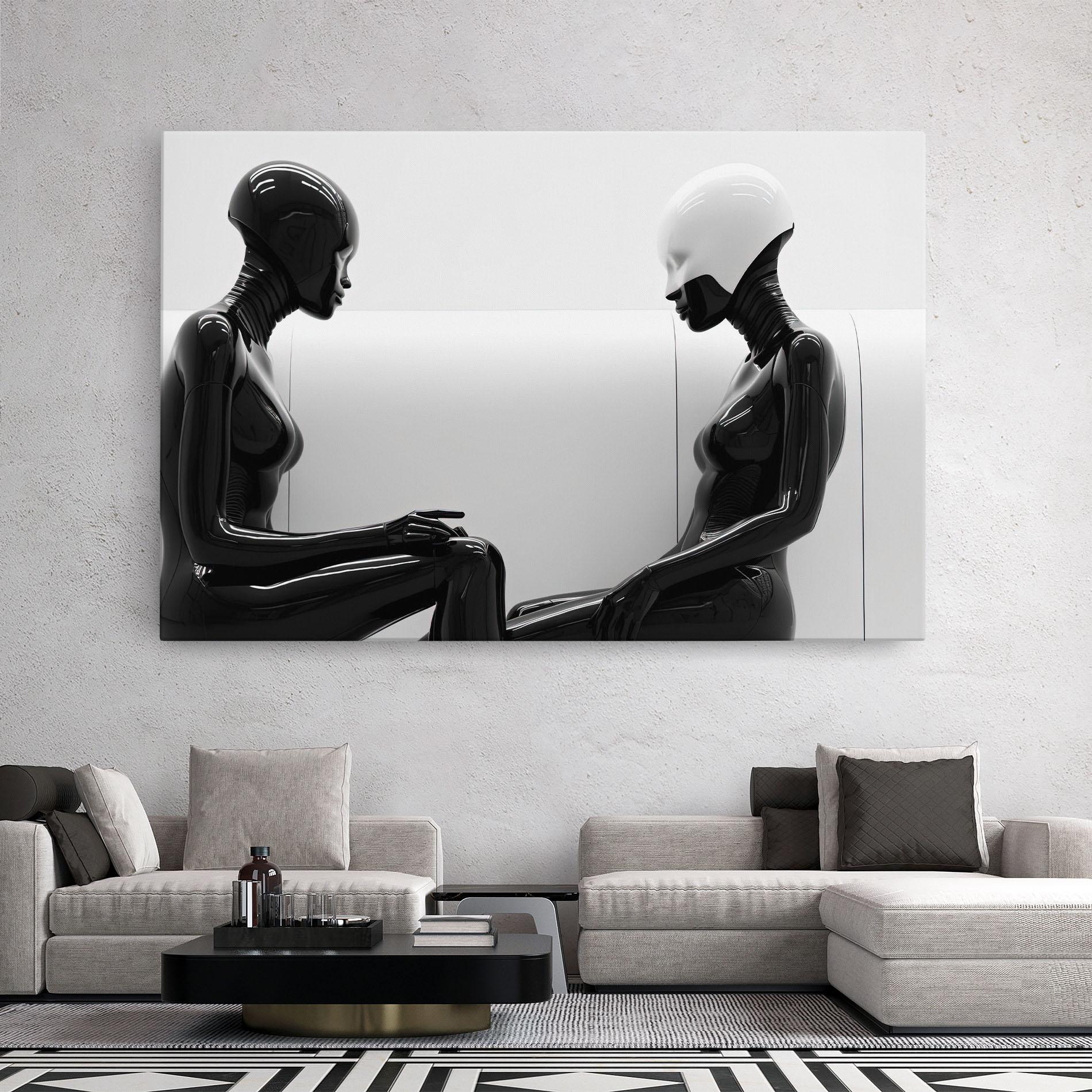 Leinwandbild Black Mannequin mockup 2