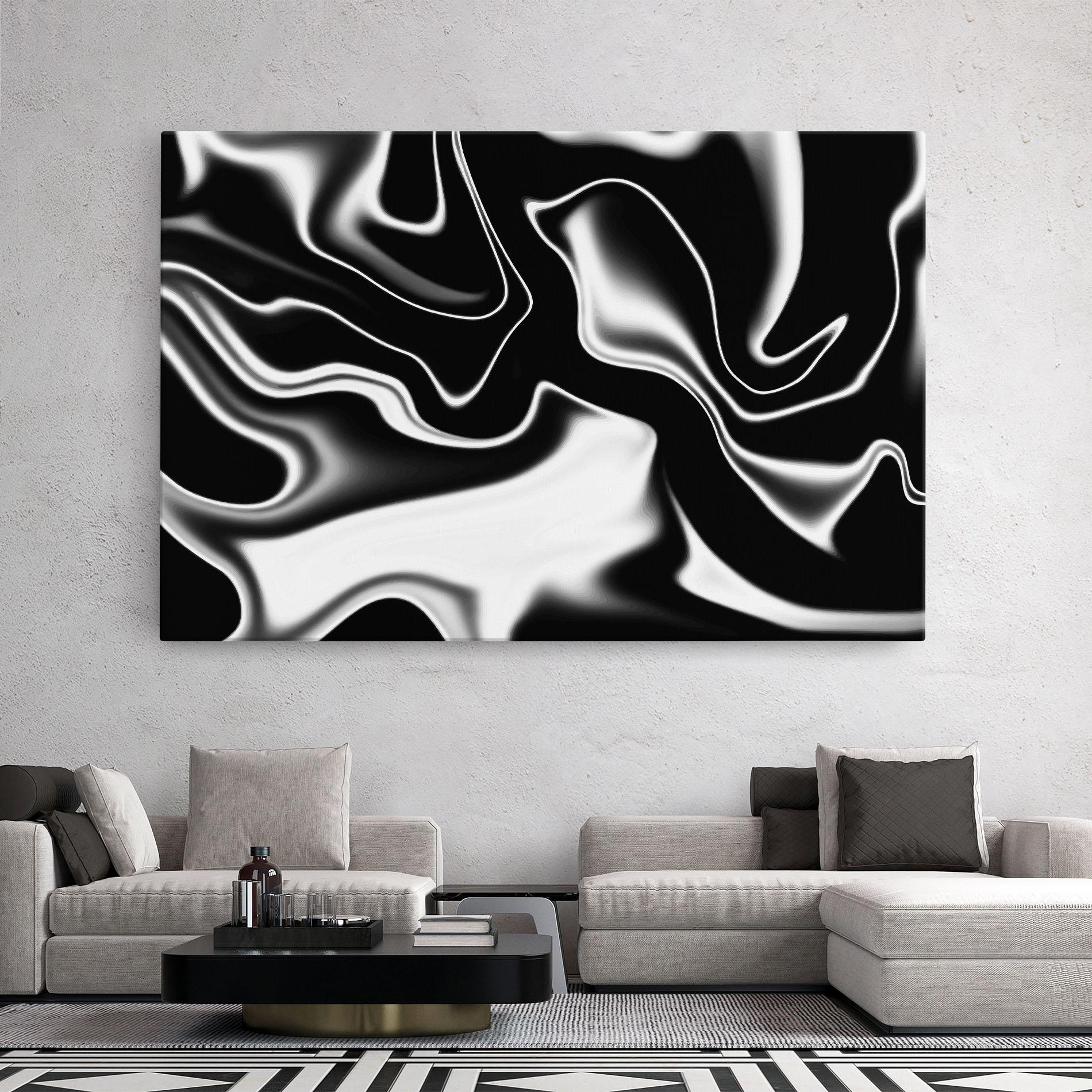 Leinwandbild Black Metalic Art mockup 2