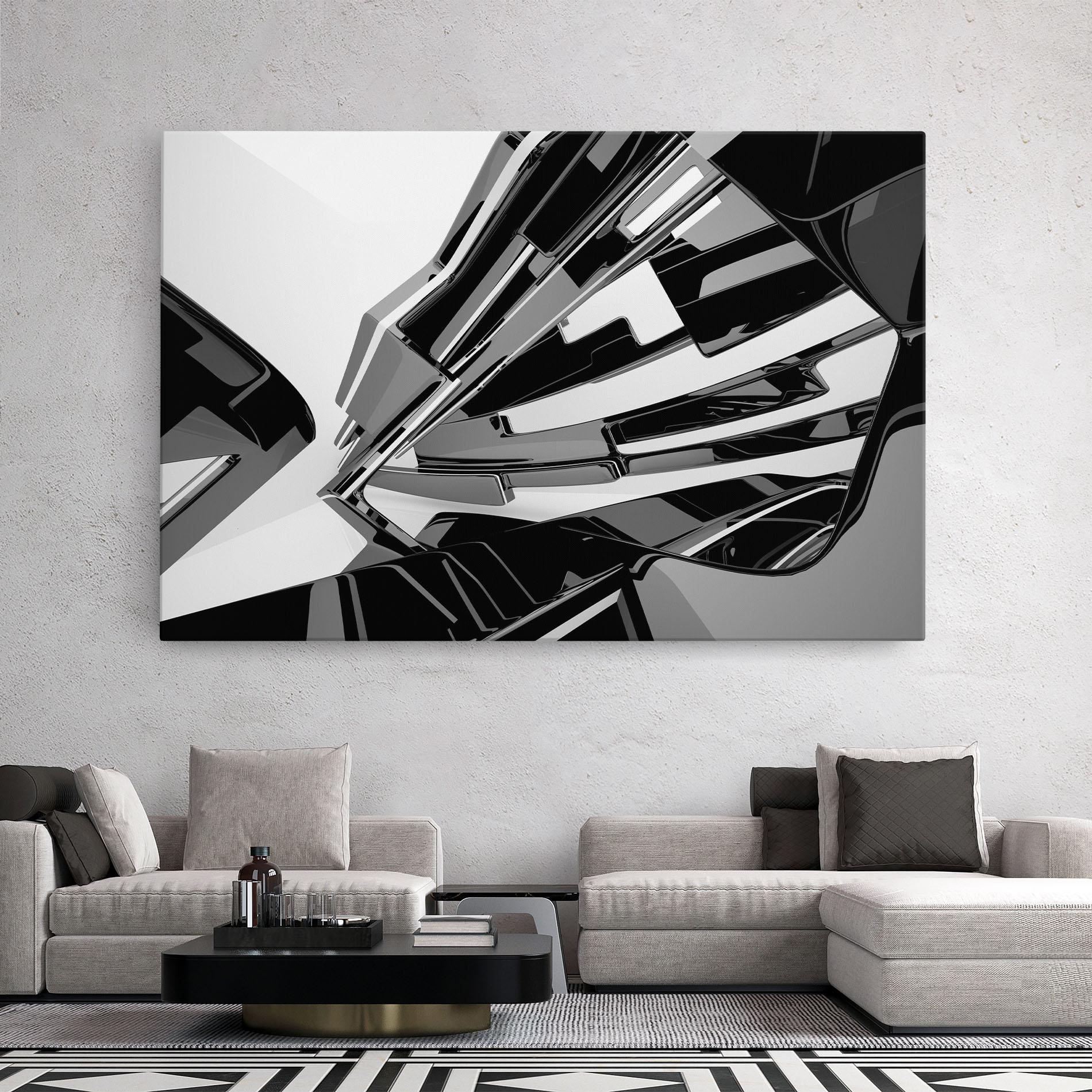 Leinwandbild Black Sculpture mockup 2