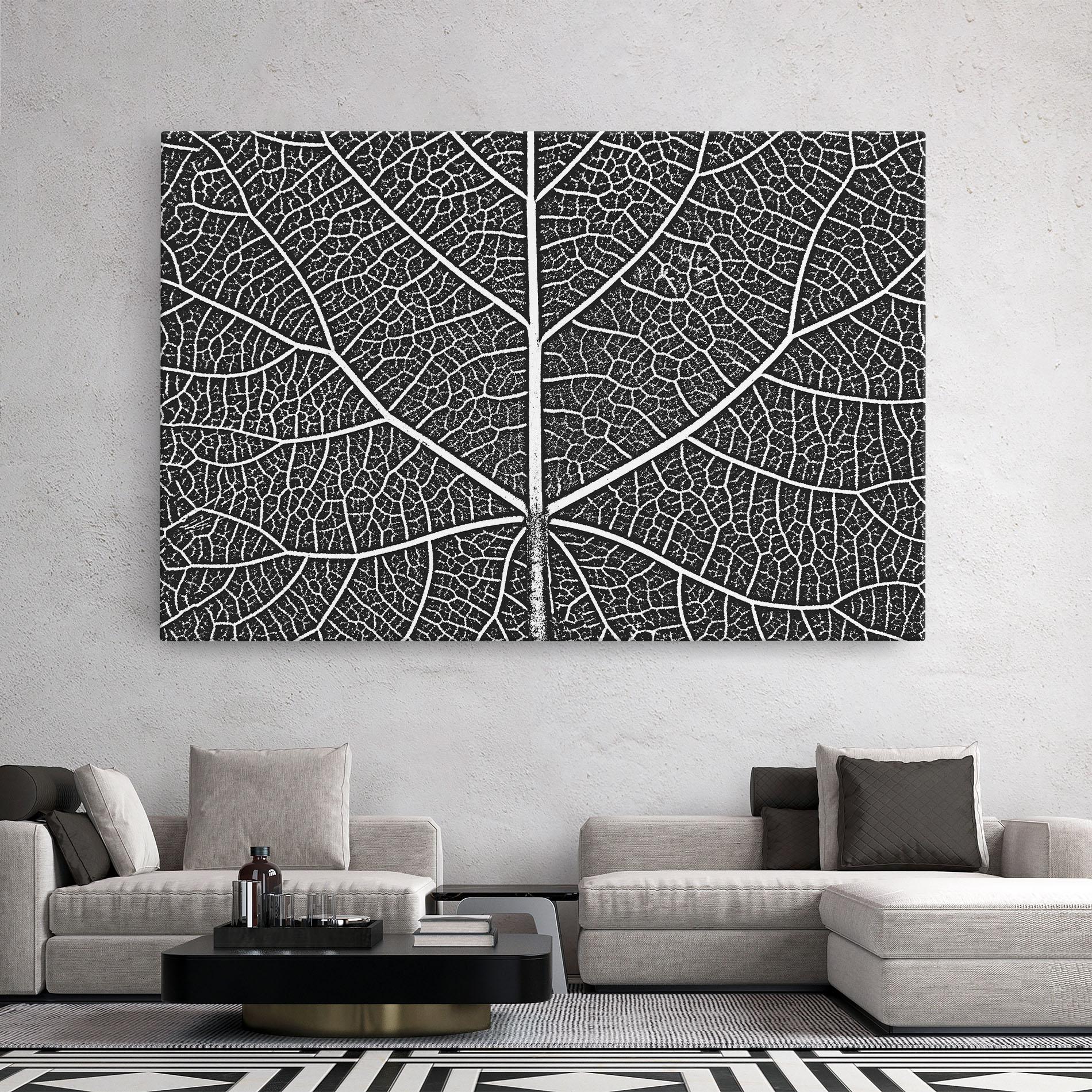Leinwandbild Close Grey Leaf mockup 2