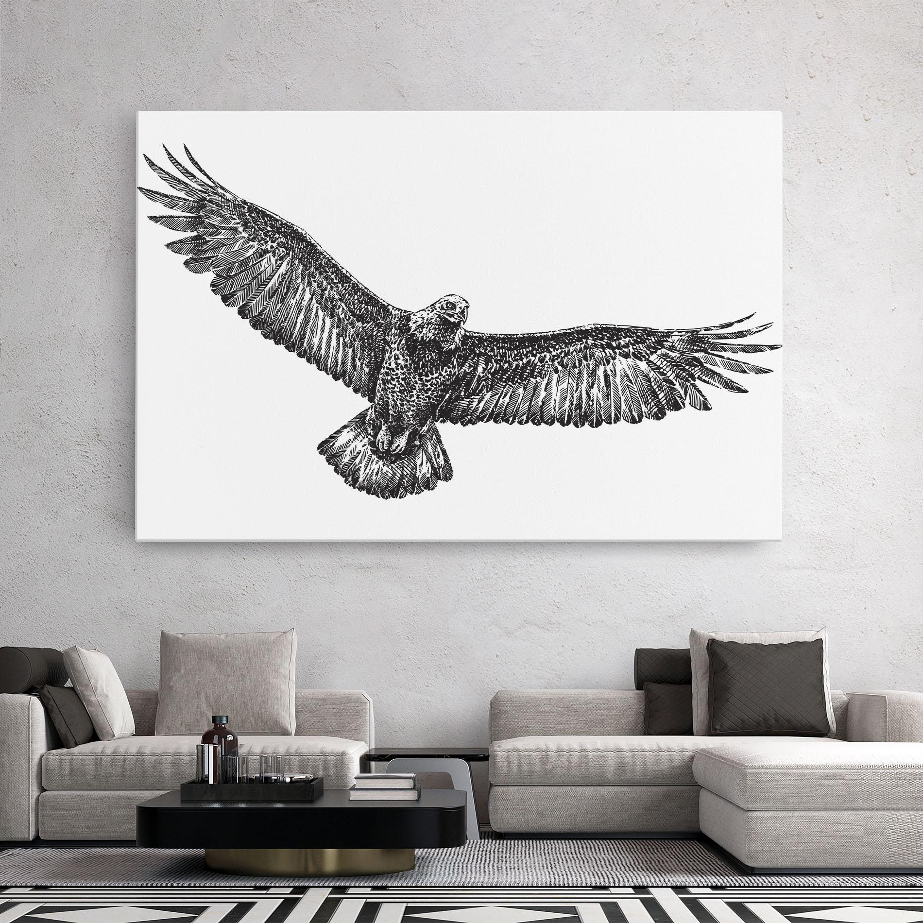 Leinwandbild Eagle Art Line mockup 2