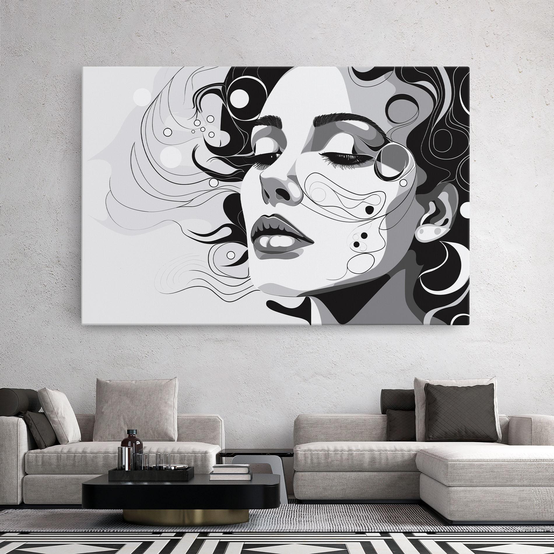 Leinwandbild Grey Face Woman mockup 2