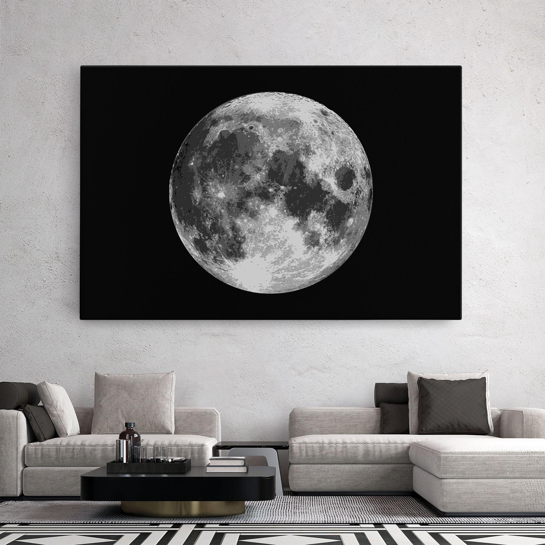 Leinwandbild Grey Shiny Moon mockup 2