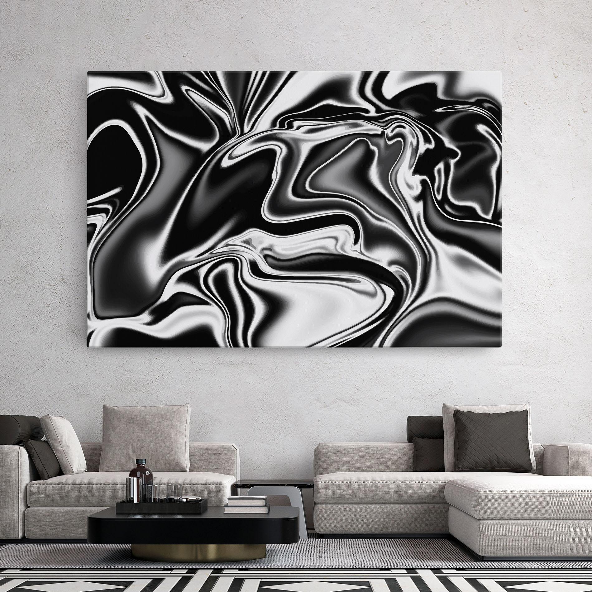 Leinwandbild Silver Black Art mockup 2