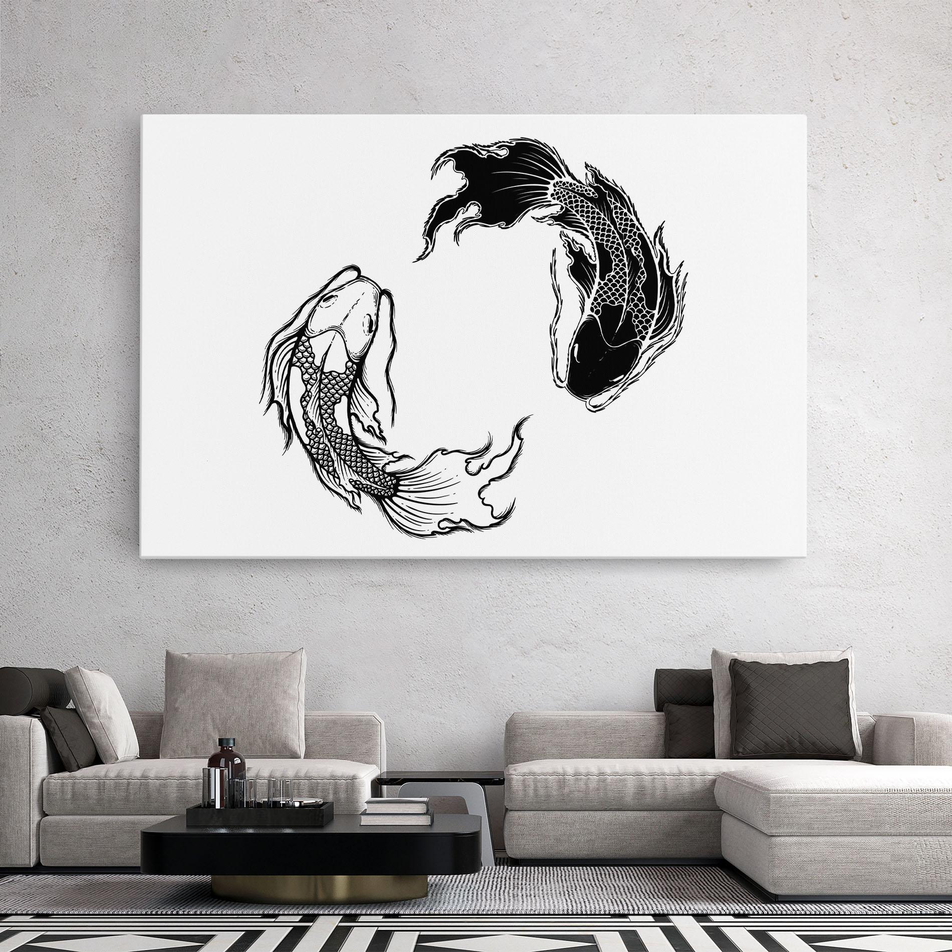 Leinwandbild Yin Yang Koi mockup 2
