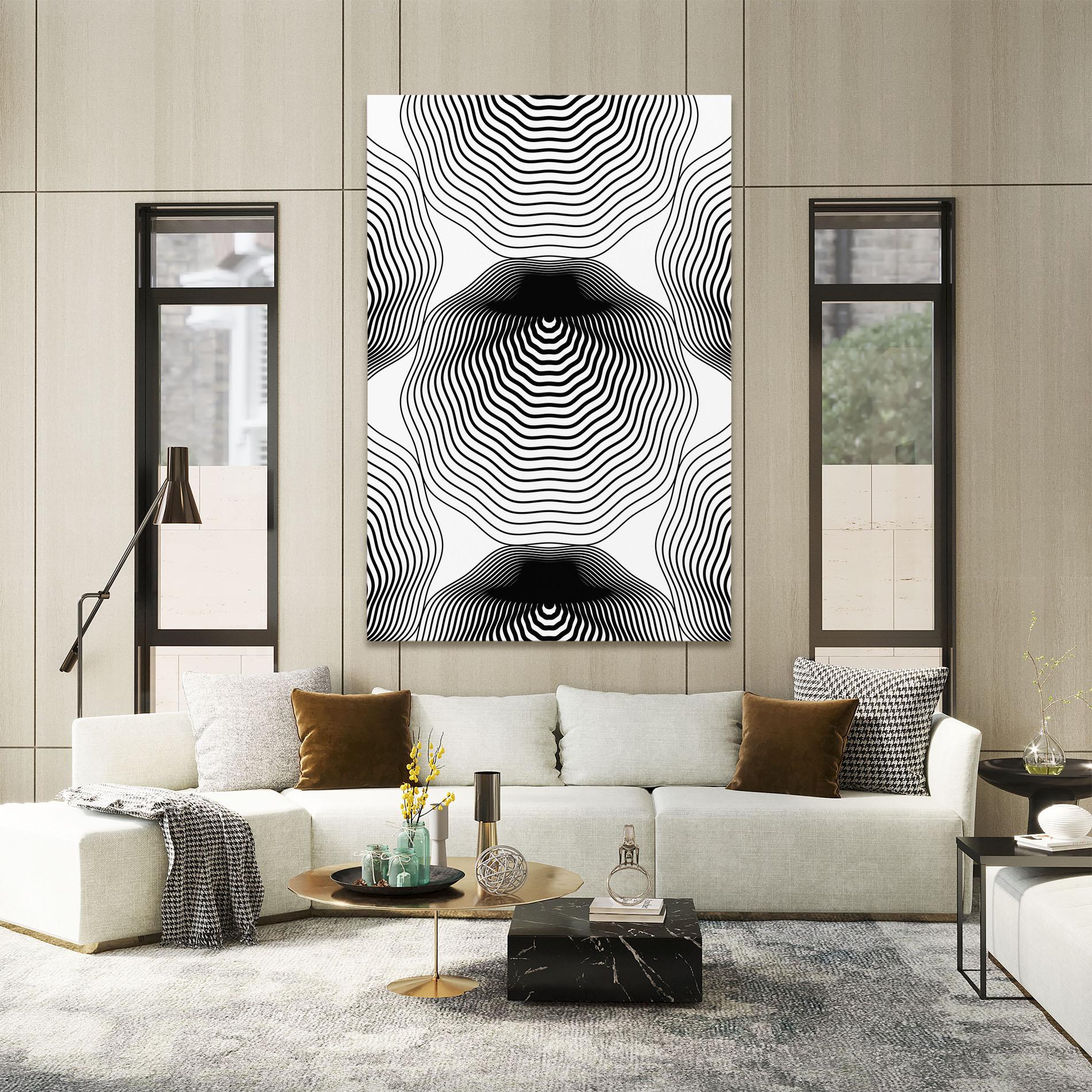 Leinwandbild Black Line Art mockup 2