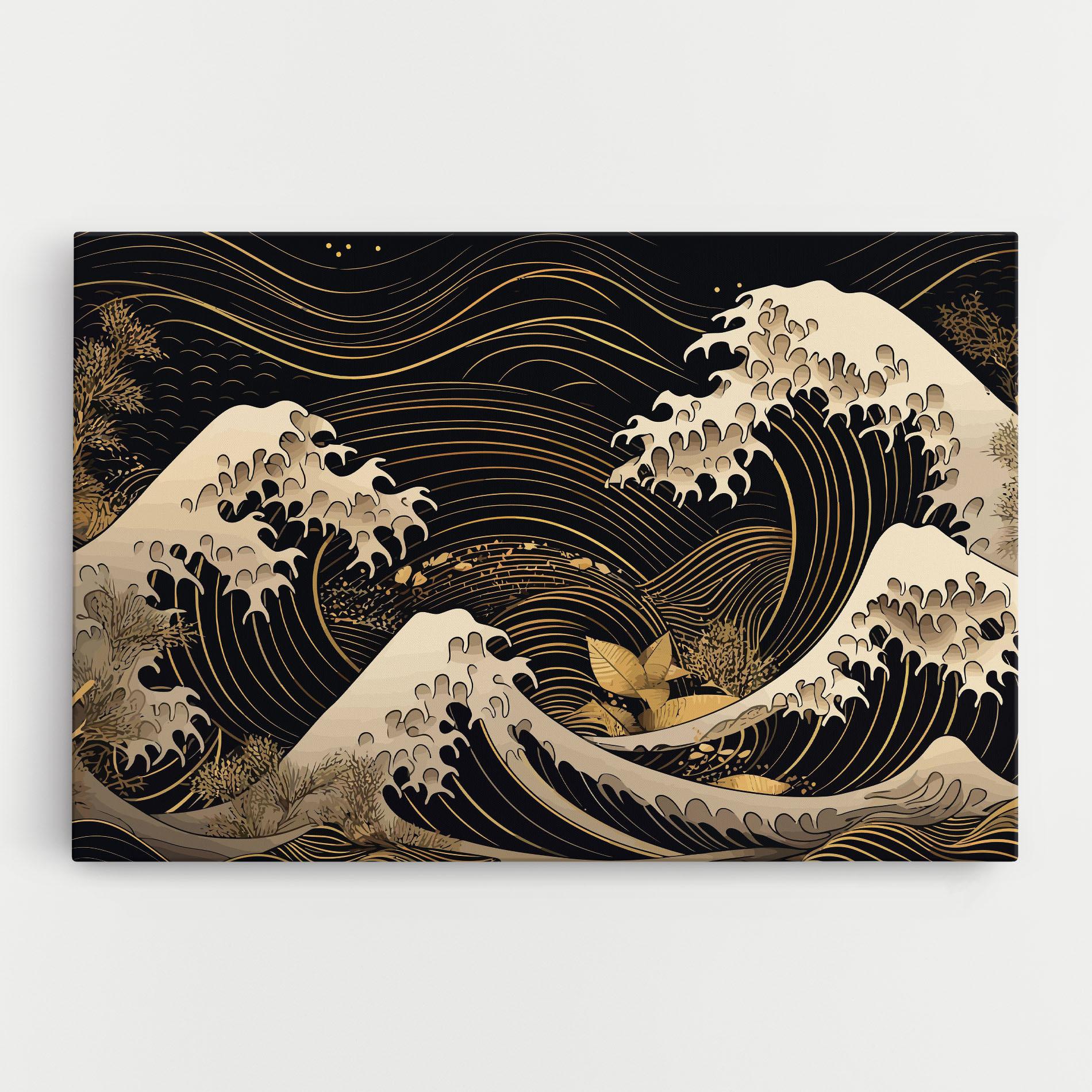 Leinwandbild Asiatic Gold Wave mockup 0
