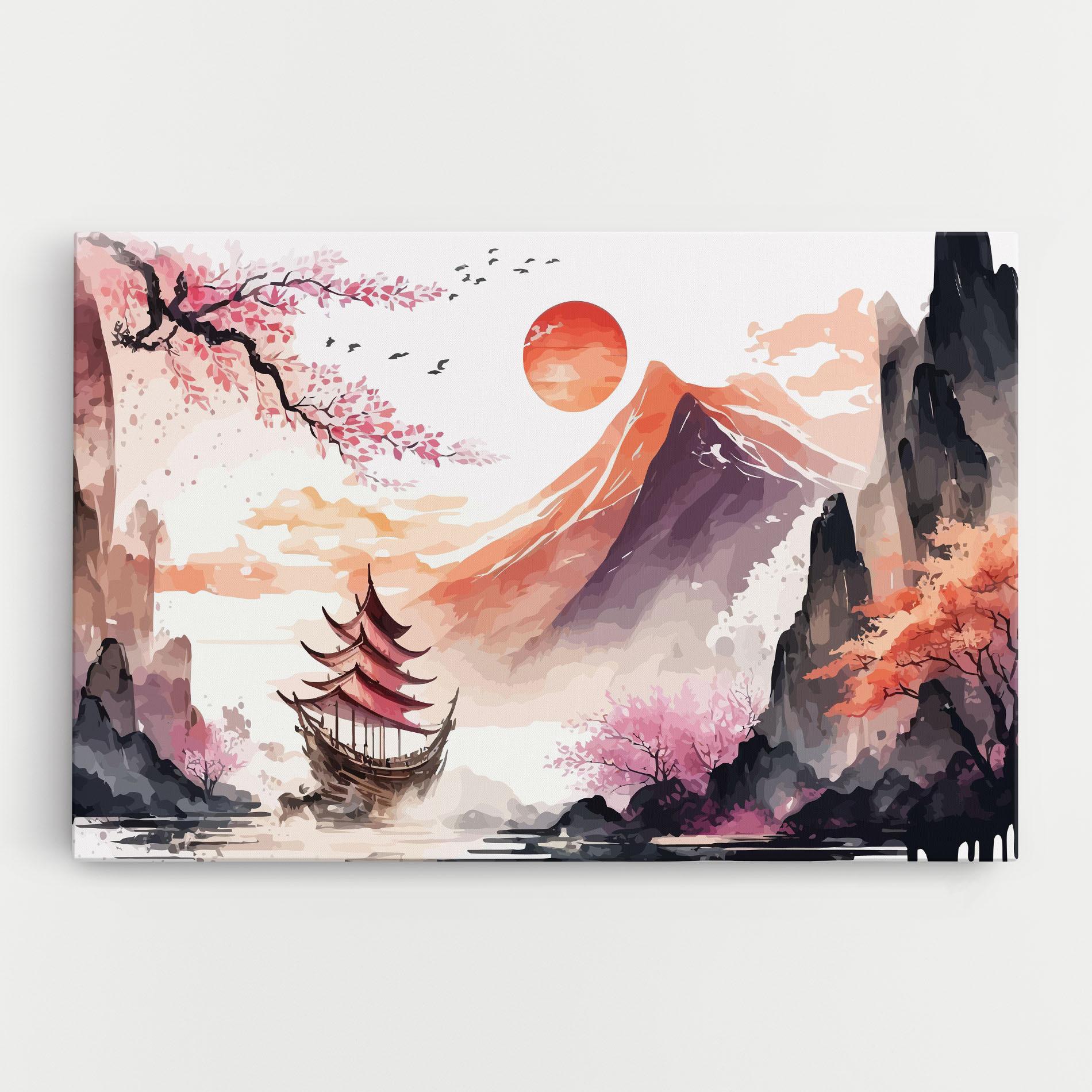 Leinwandbild Asiatic Purple Mountain mockup 0