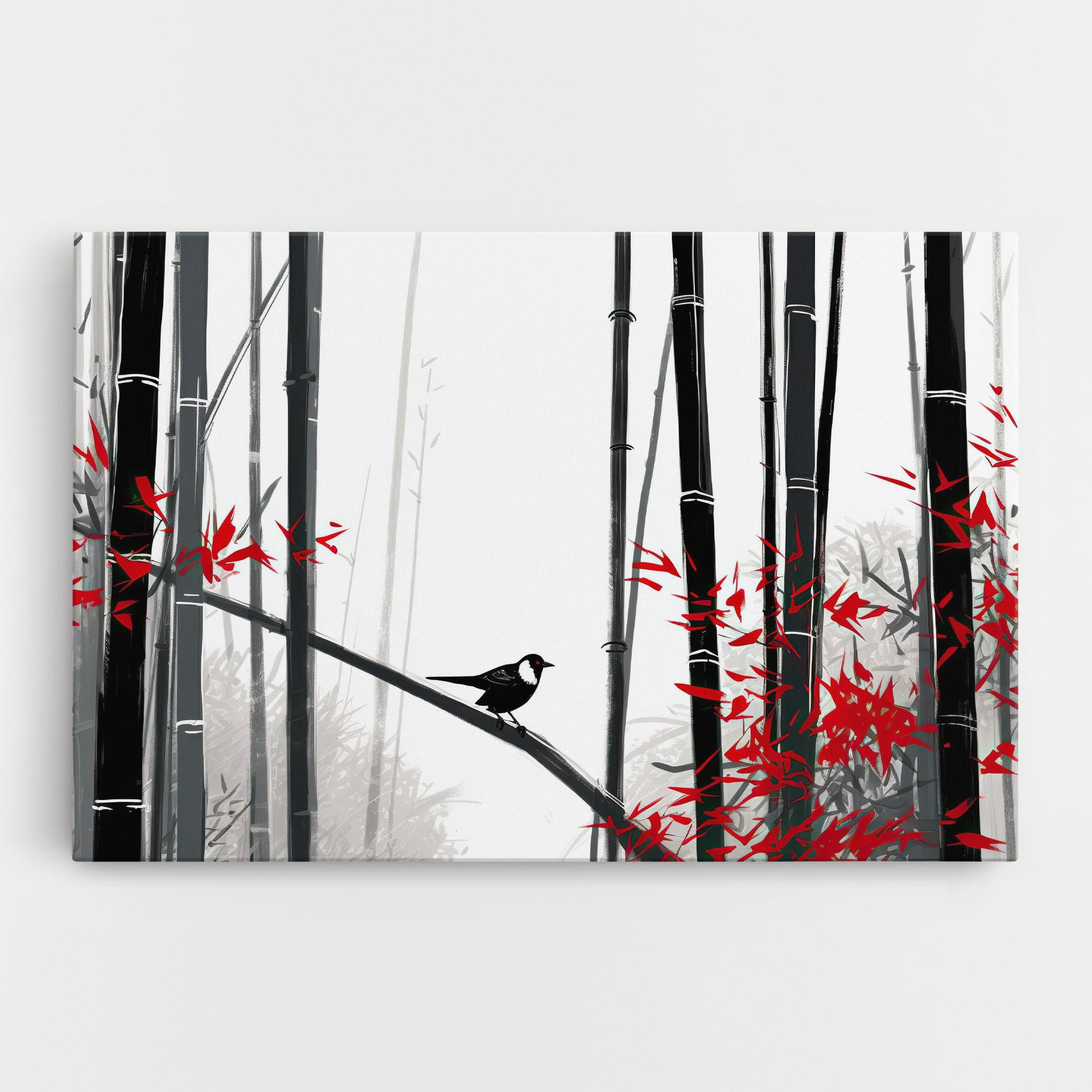 Leinwandbild Chinese Red Leafs mockup 0