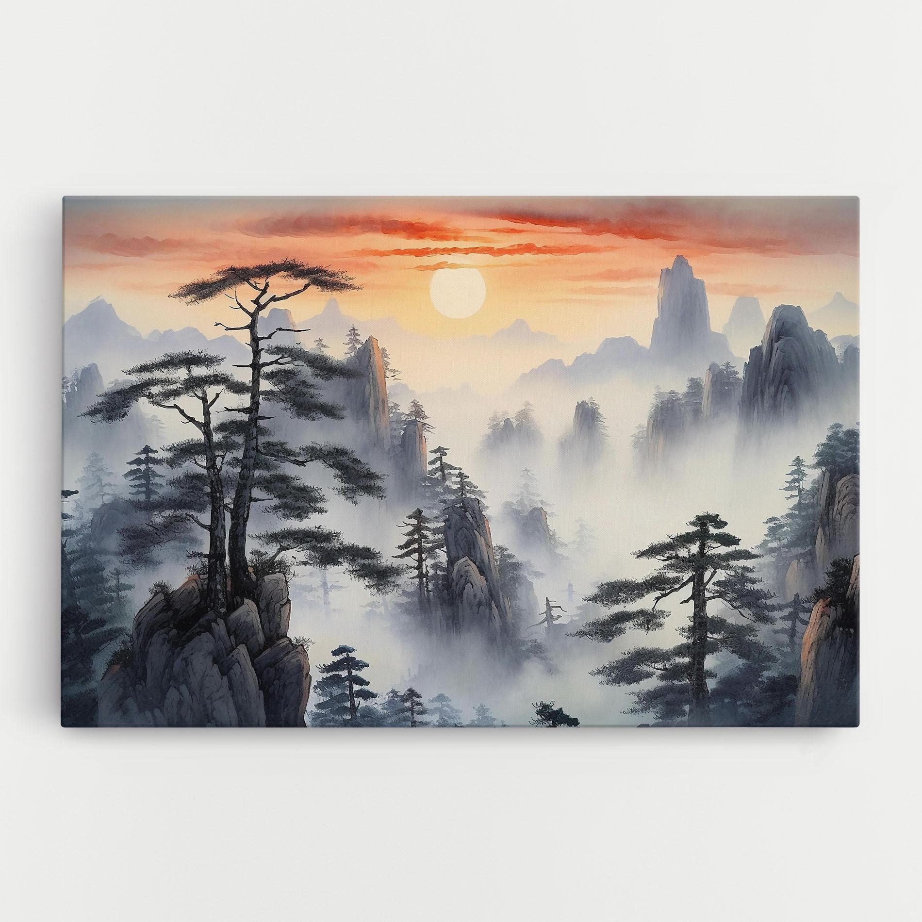 Leinwandbild Fog Trees mockup 0