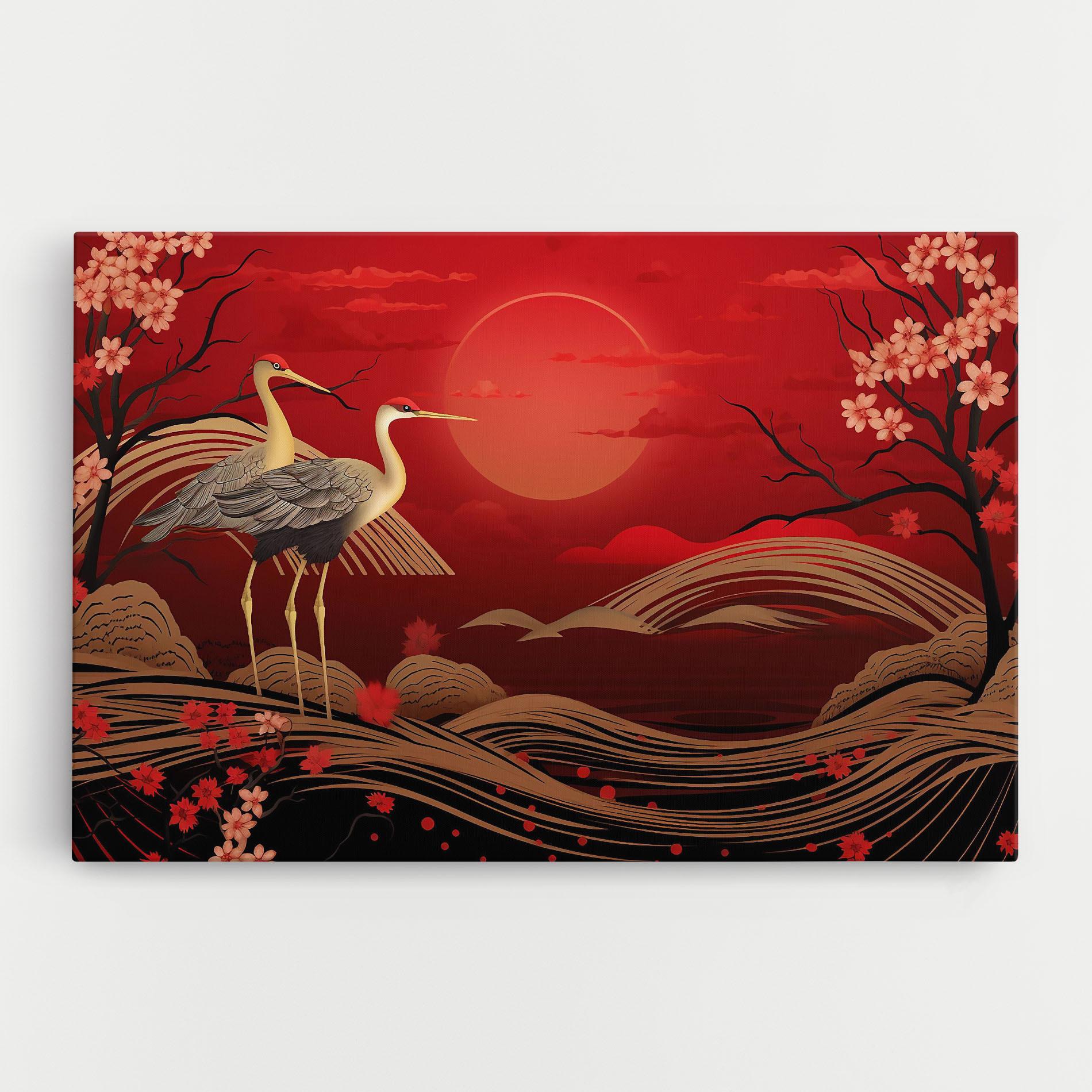 Leinwandbild Gold Landscape Painting mockup 0