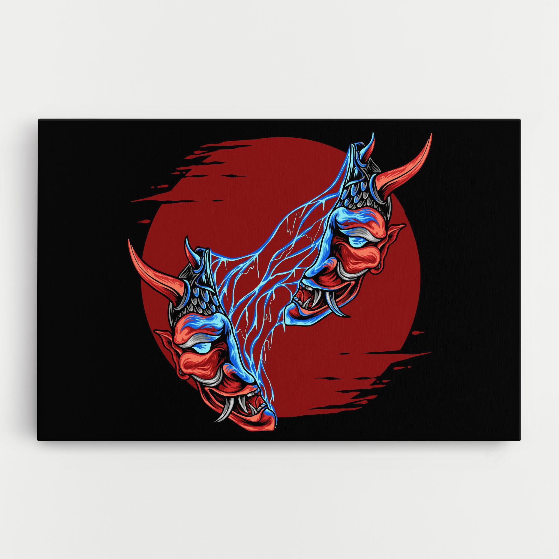 Leinwandbild Japanese Mask mockup 0
