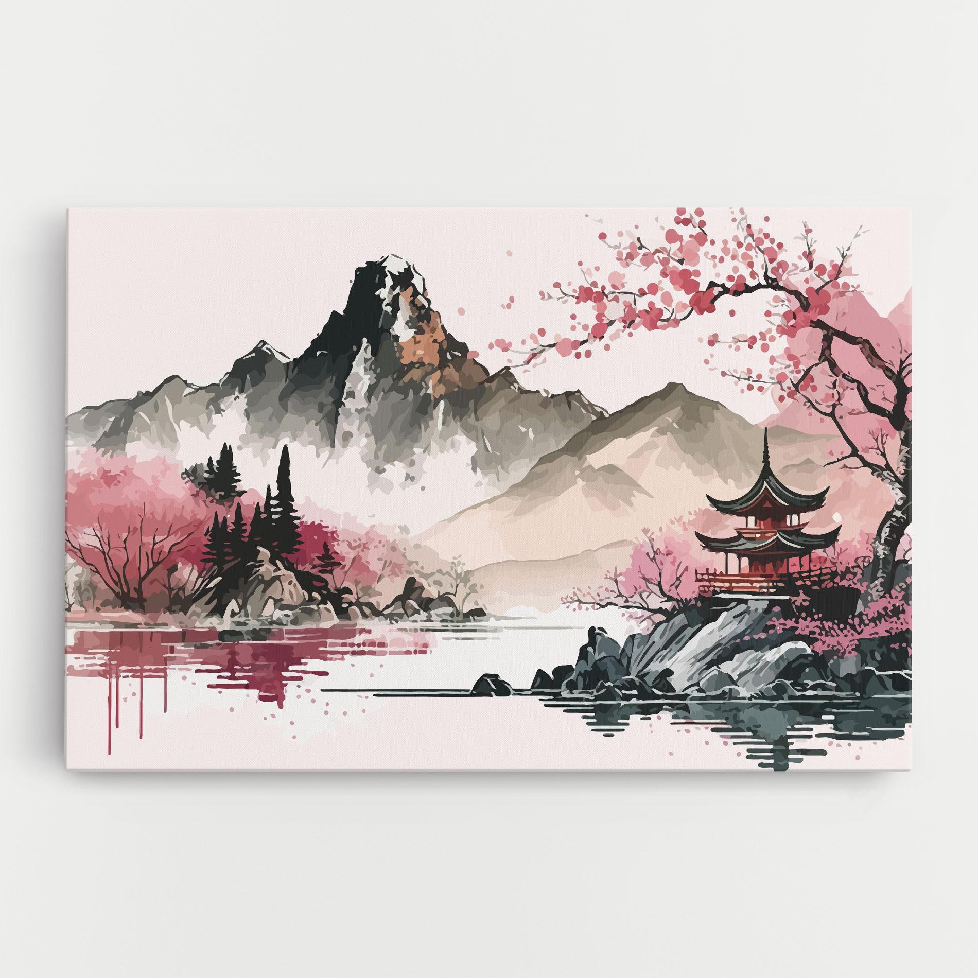 Leinwandbild Pink Asian View mockup 0