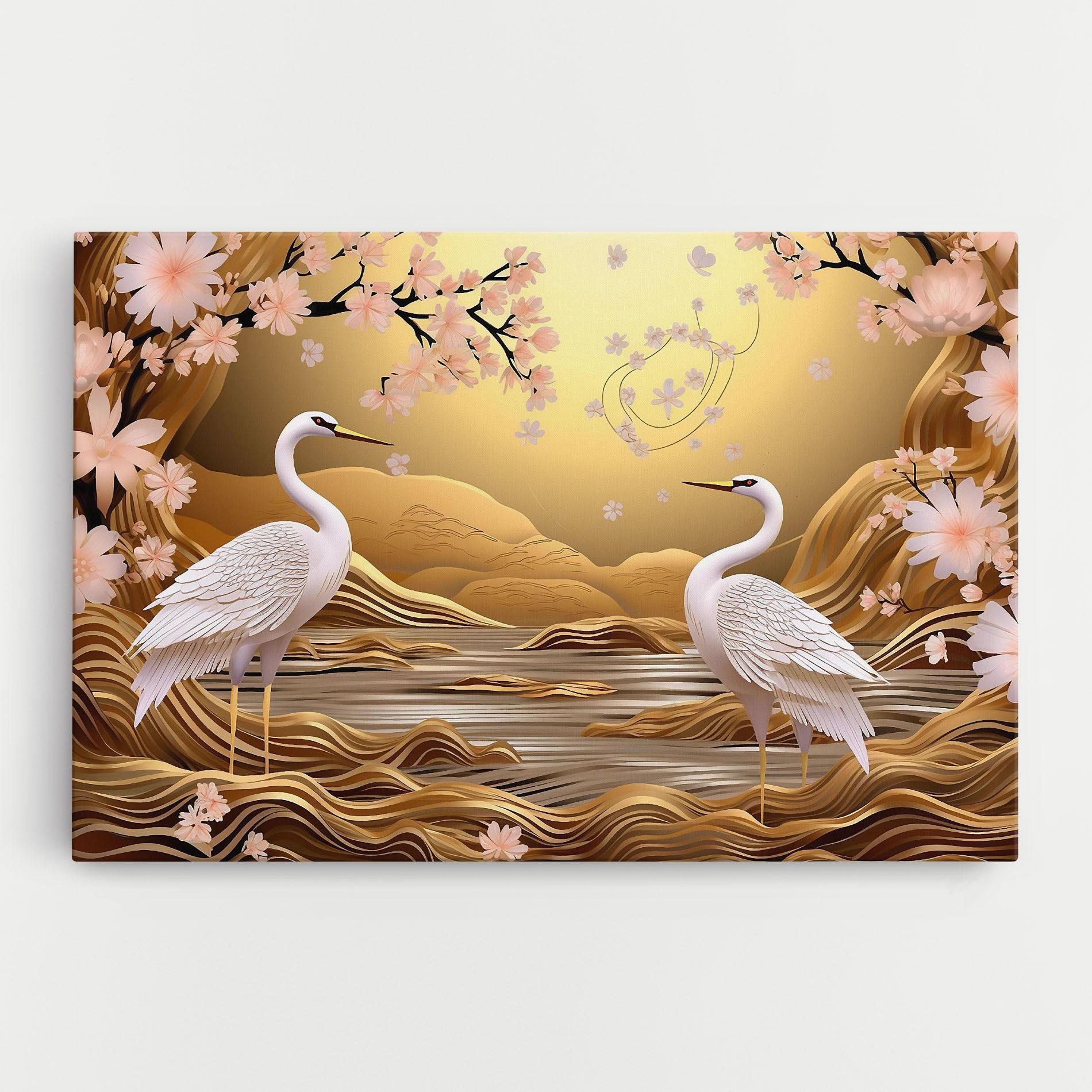 Leinwandbild Pink Chinese Flowers mockup 0