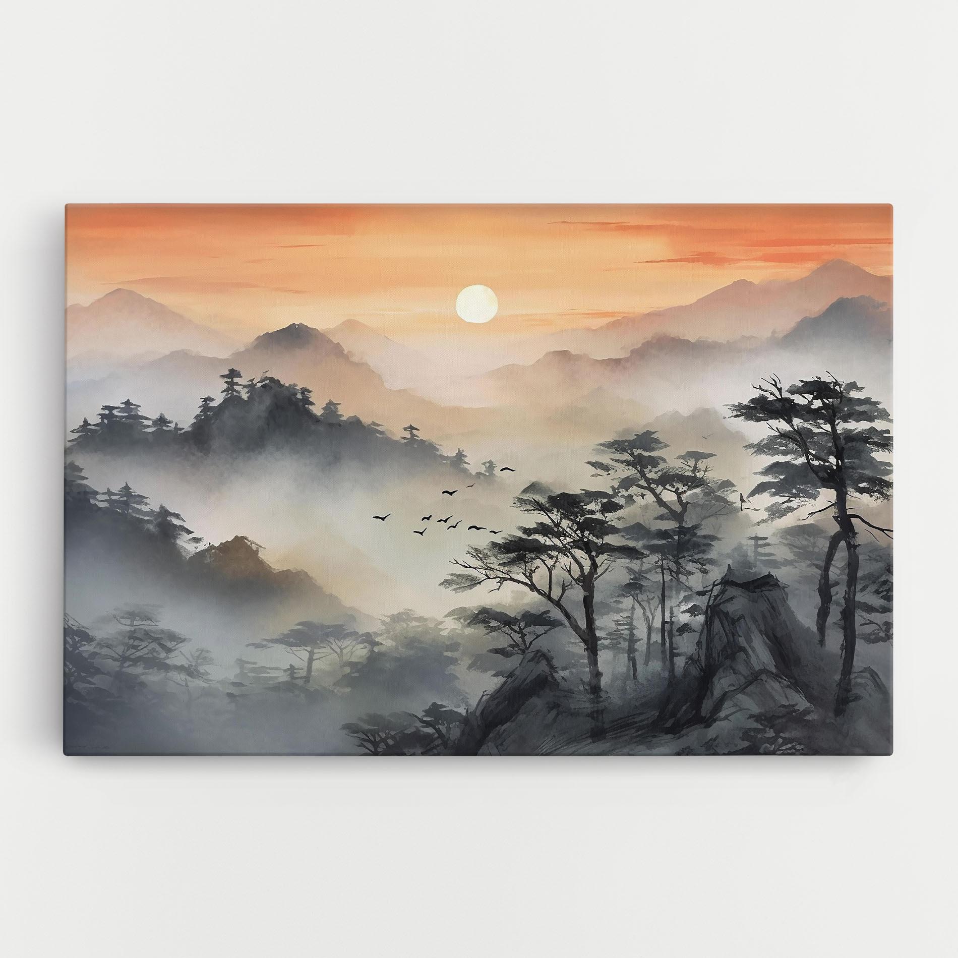 Leinwandbild Sunset Fog mockup 0