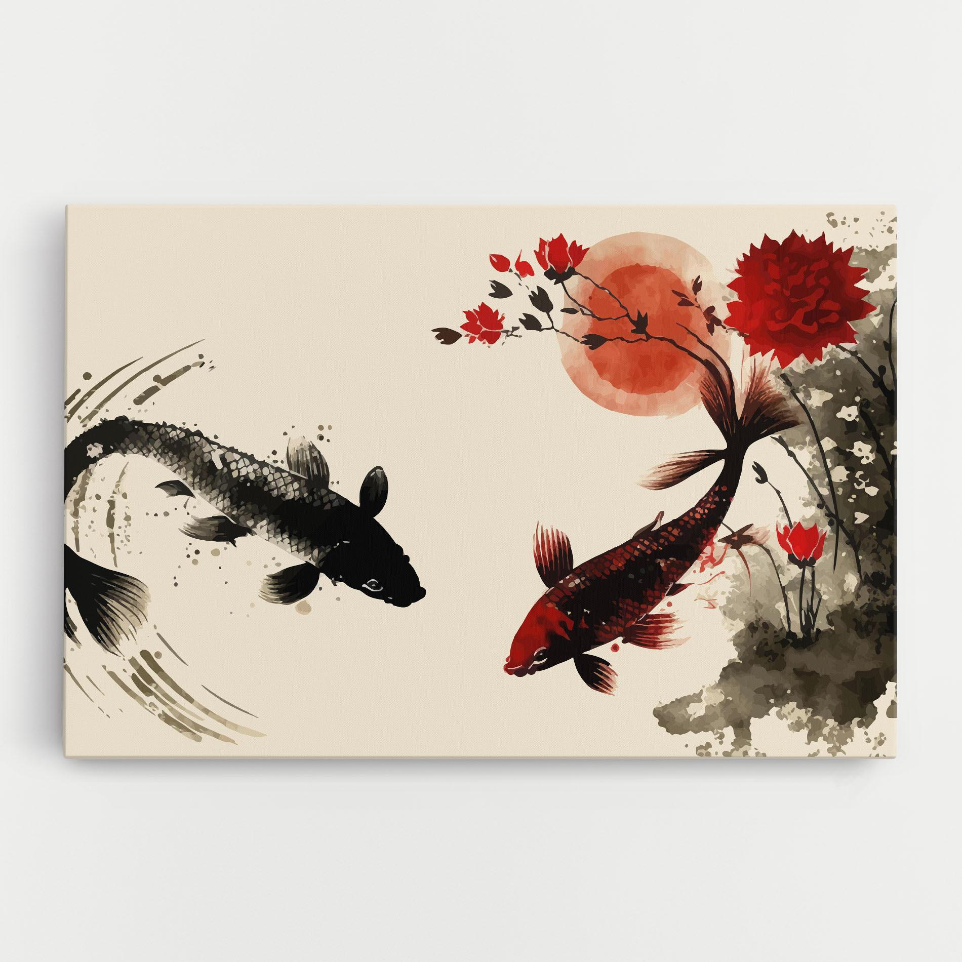 Leinwandbild Sunset Red Flower mockup 0