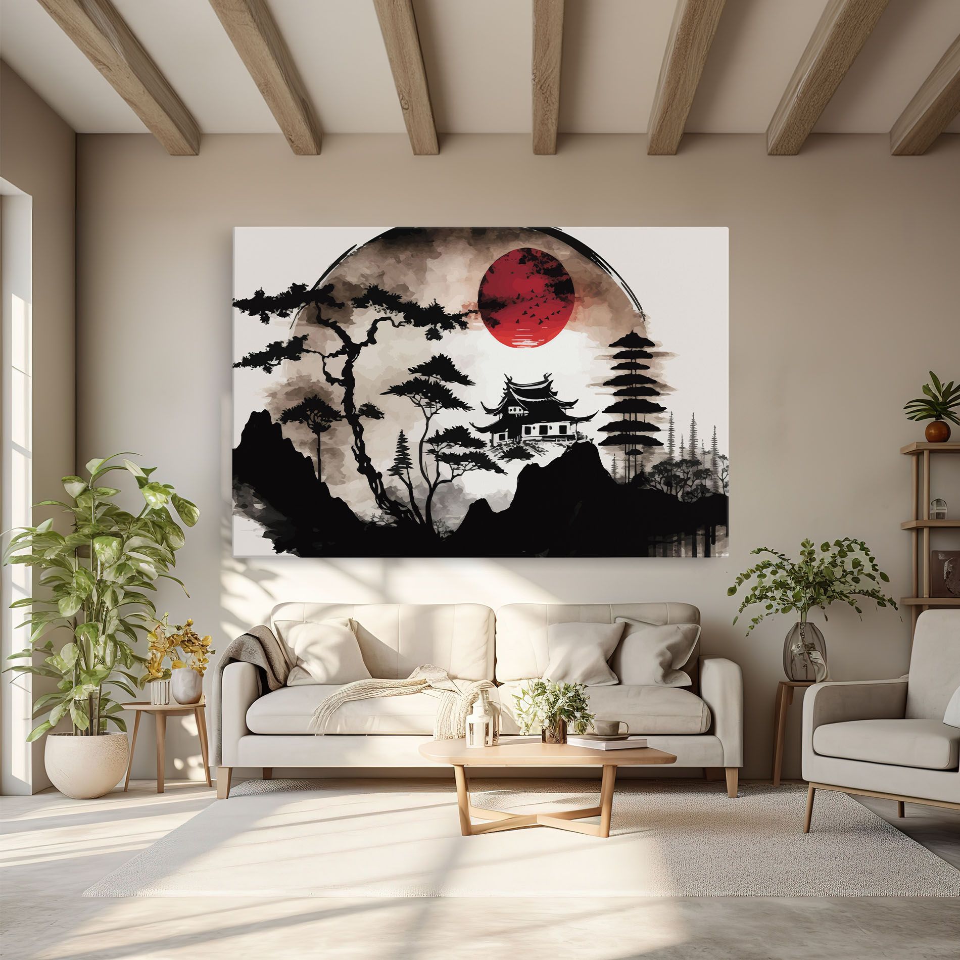 Asian Red Moon mockup 6
