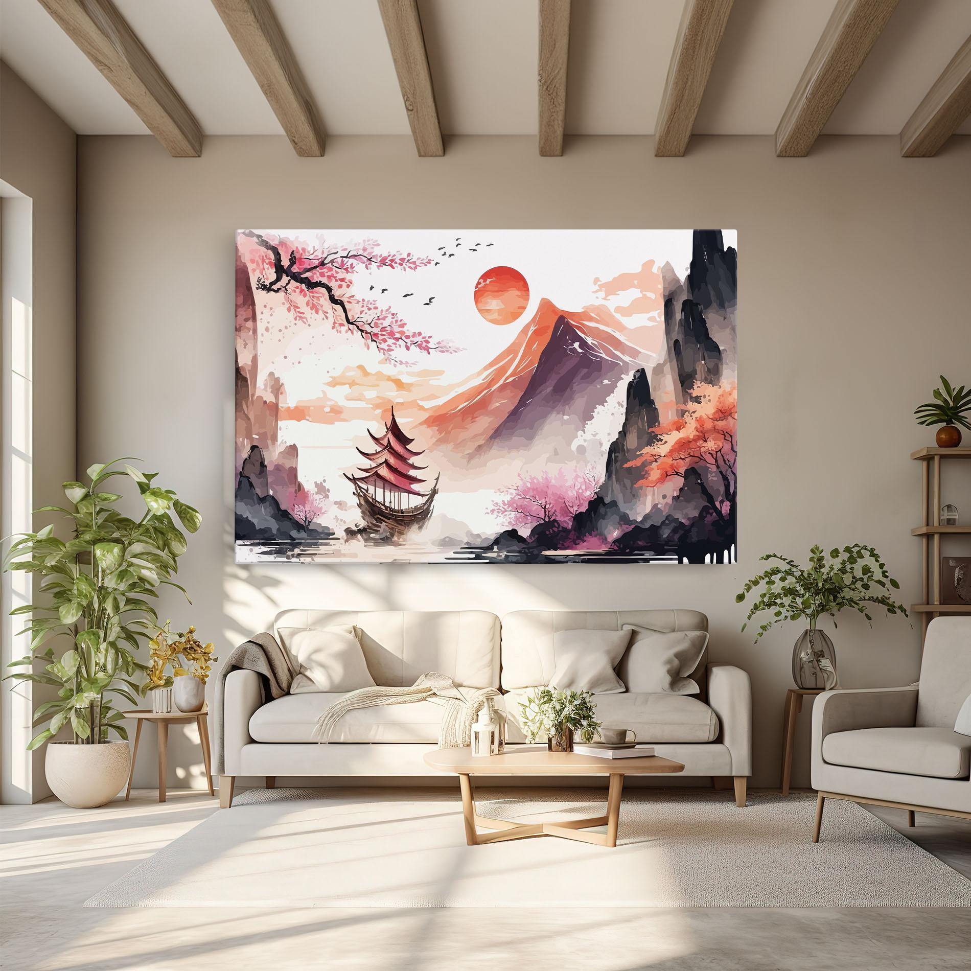 Leinwandbild Asiatic Purple Mountain mockup 6