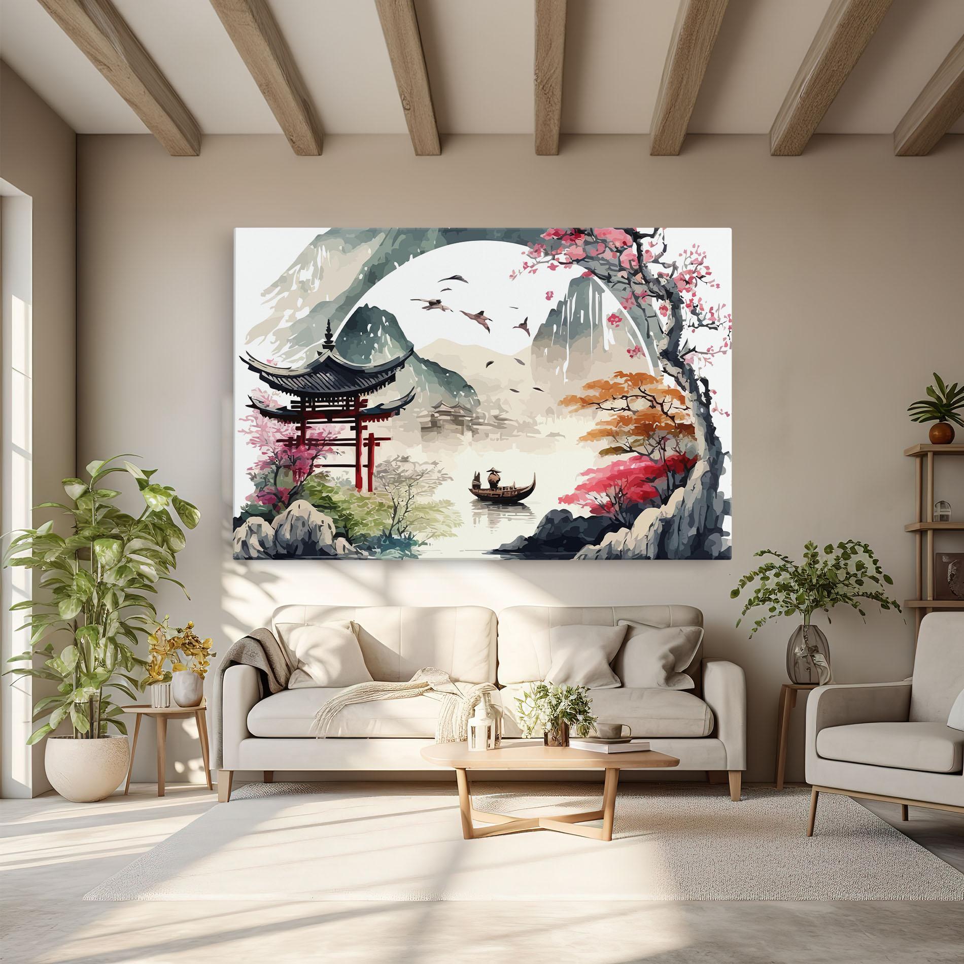 Leinwandbild Beautiful Asiatic View mockup 6