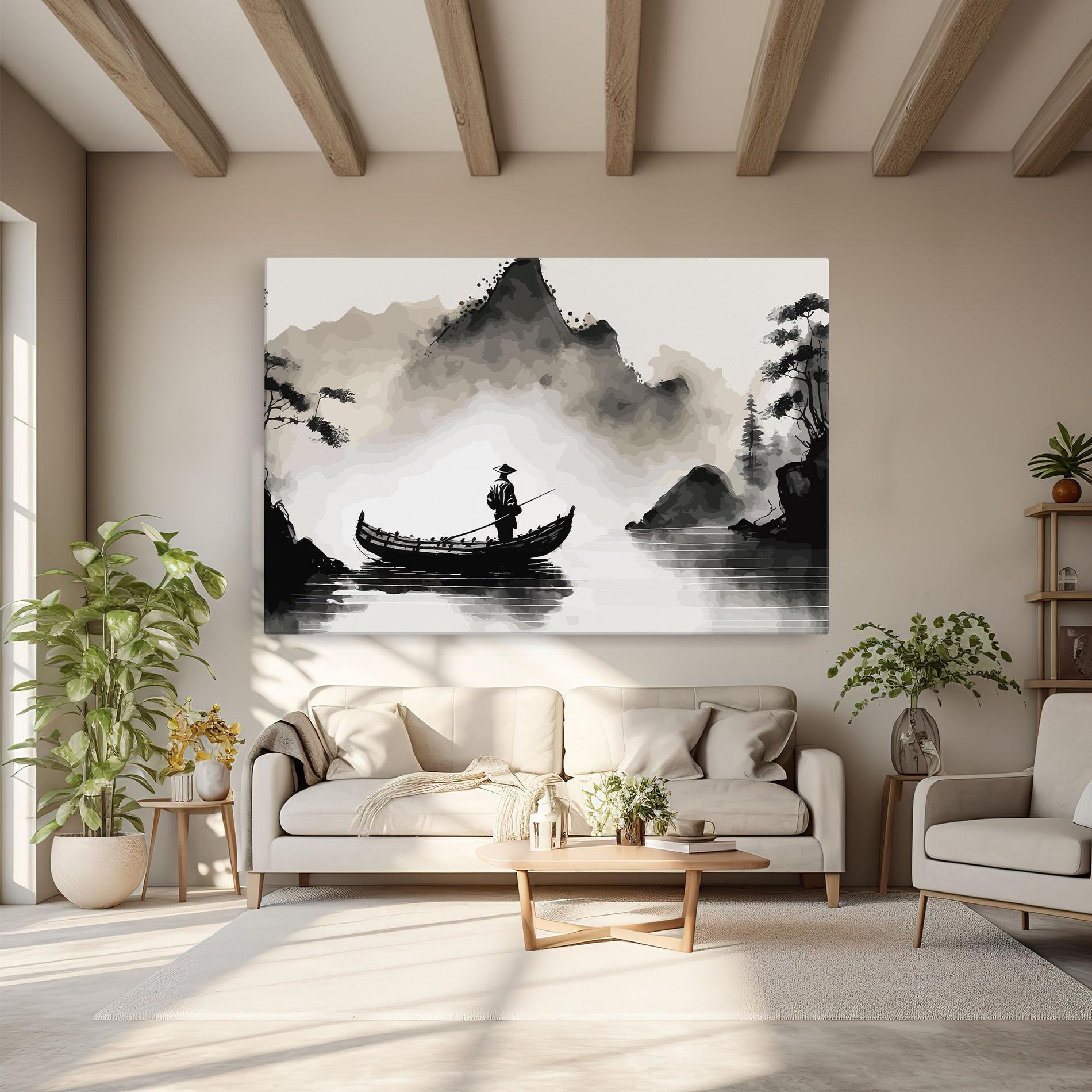 Leinwandbild Black Ink Boat mockup 6