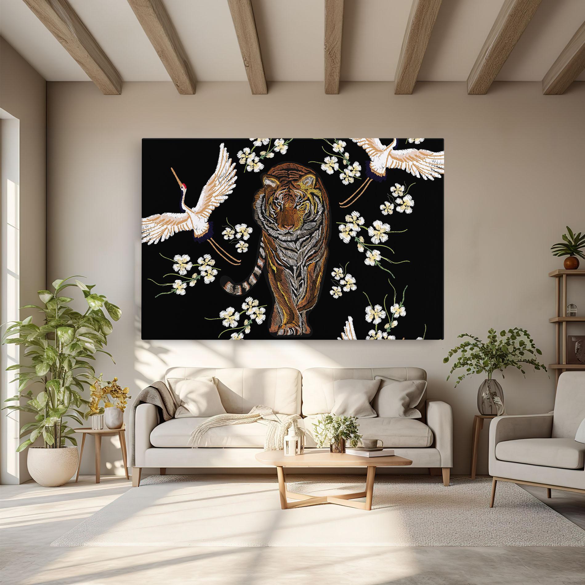 Leinwandbild Tiger Birds Art mockup 6