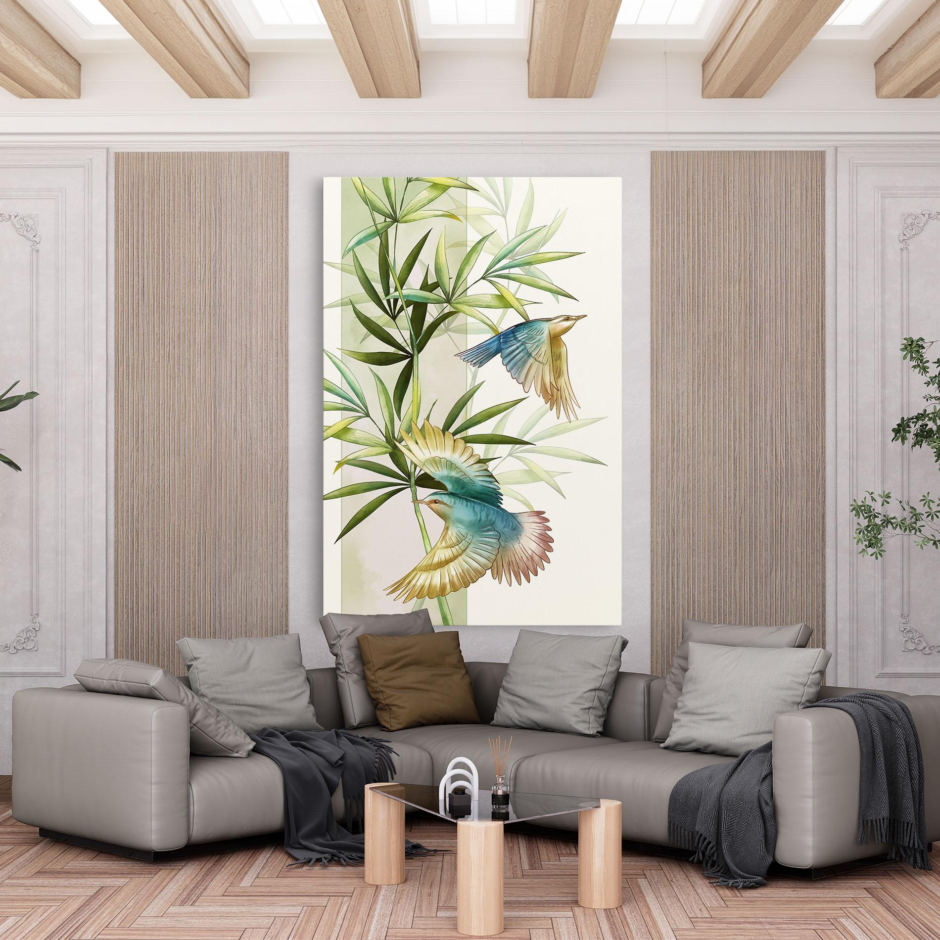 Leinwandbild Asiatic Blue Birds mockup 6