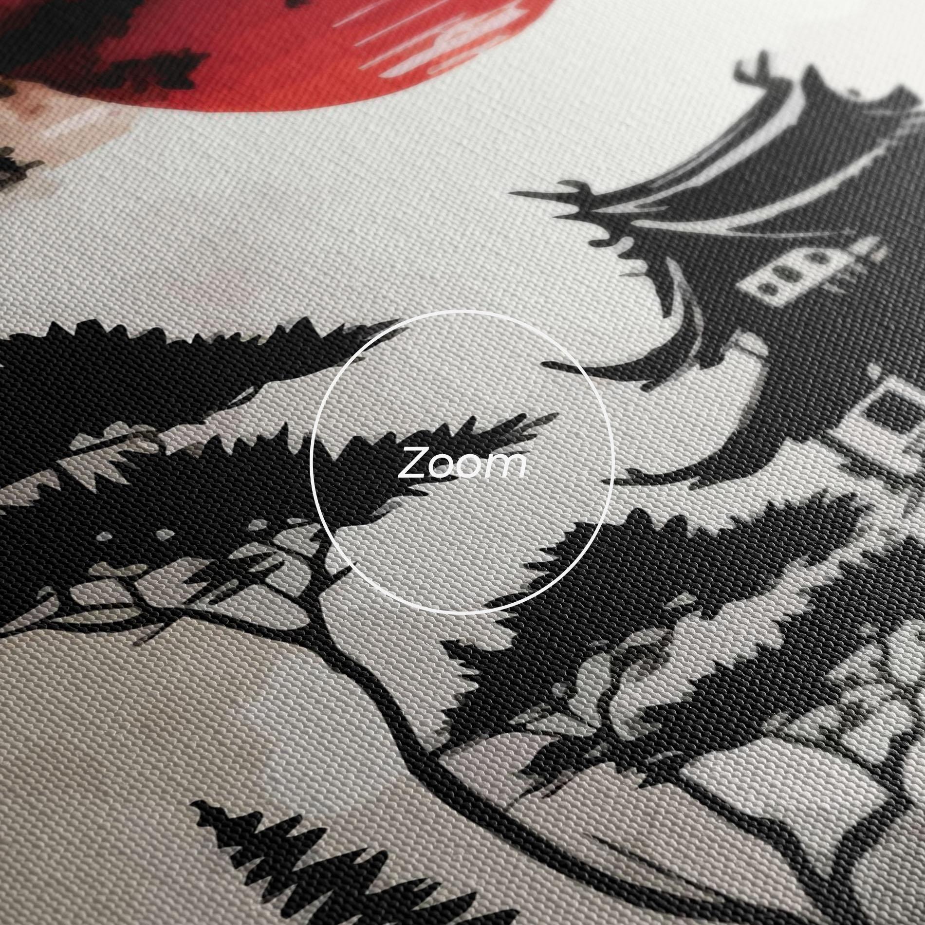 Leinwandbild Asian Red Moon mockup 3