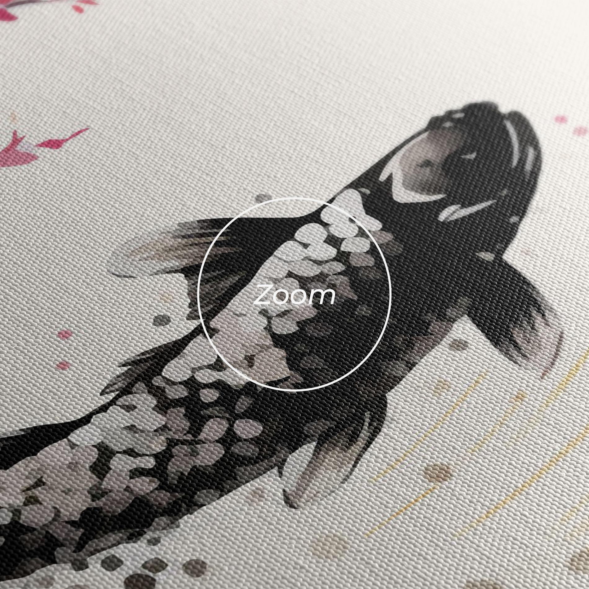 Leinwandbild Asiatic Flower Fish mockup 3