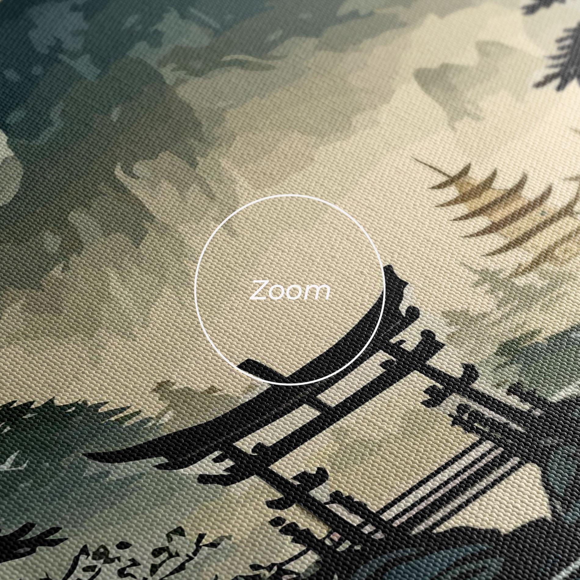 Leinwandbild Cream Chinese Mountain mockup 3