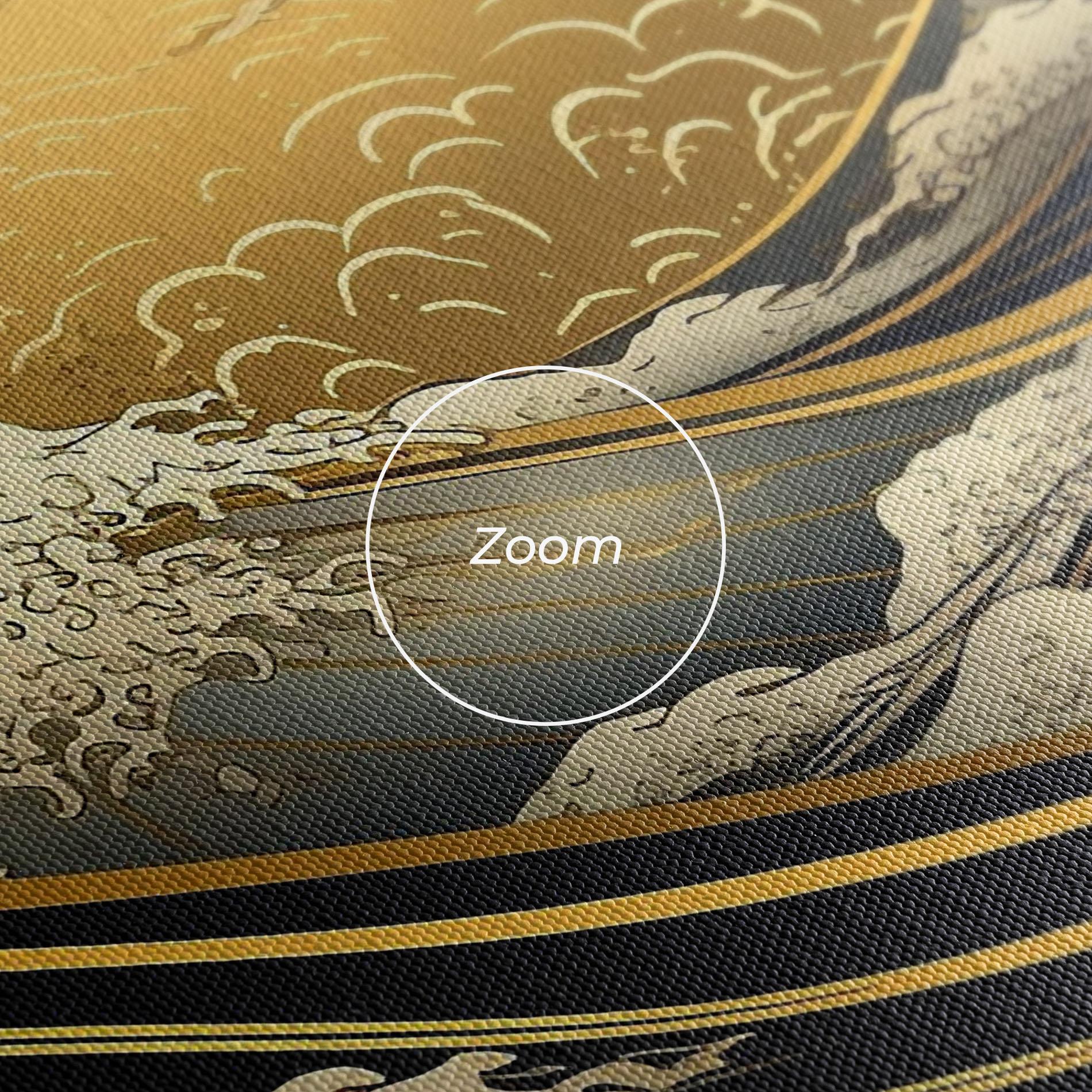 Leinwandbild Gold Waves Landscape mockup 3
