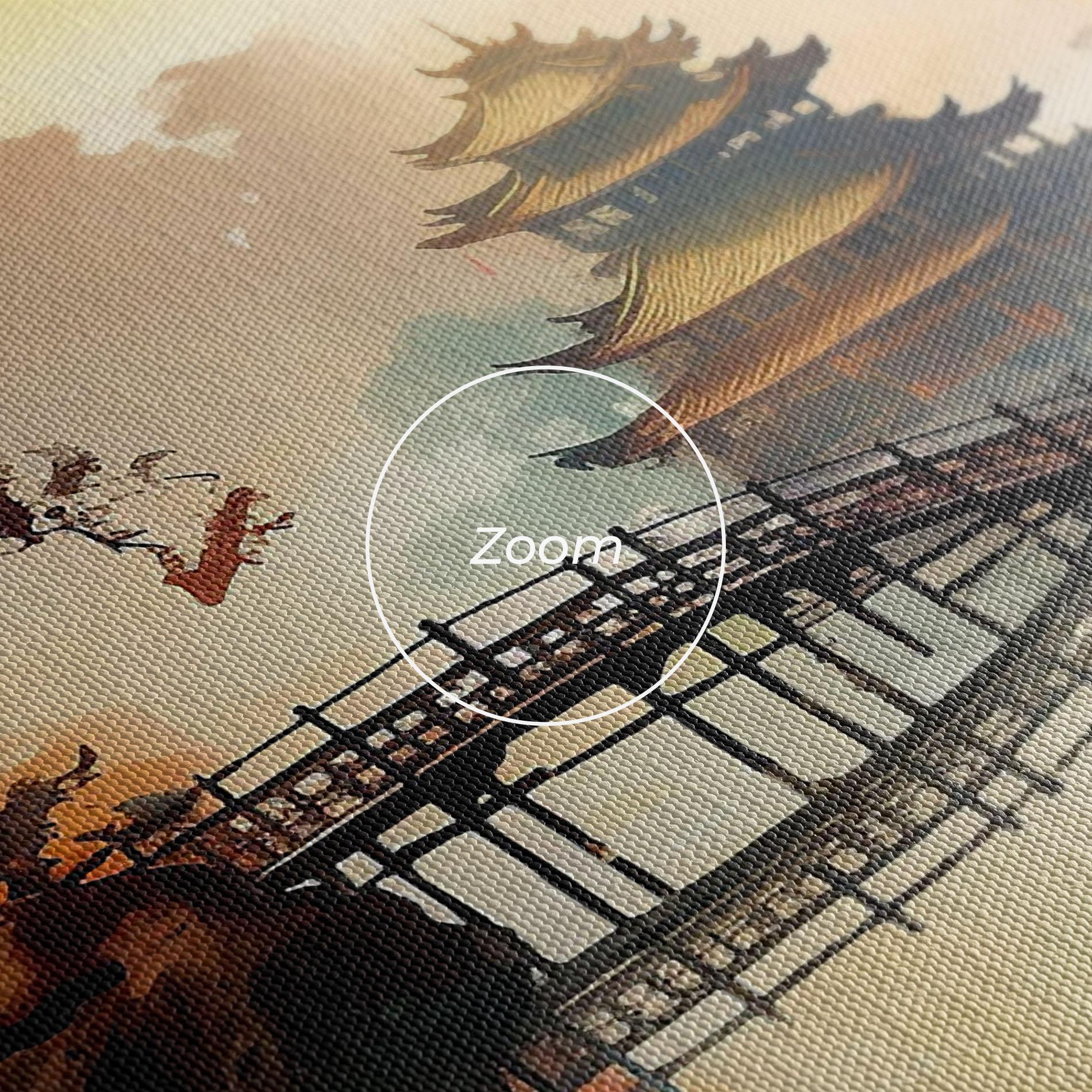 Leinwandbild Sunset Fog Water mockup 3