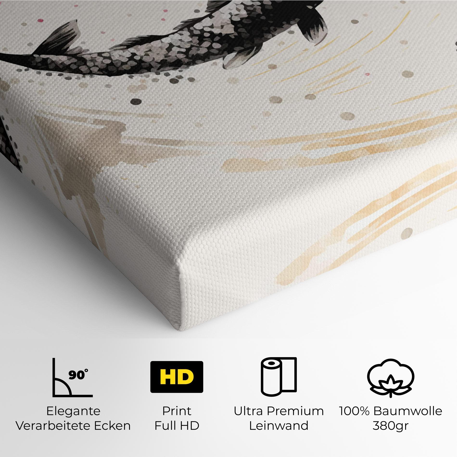 Leinwandbild Asiatic Flower Fish mockup 4