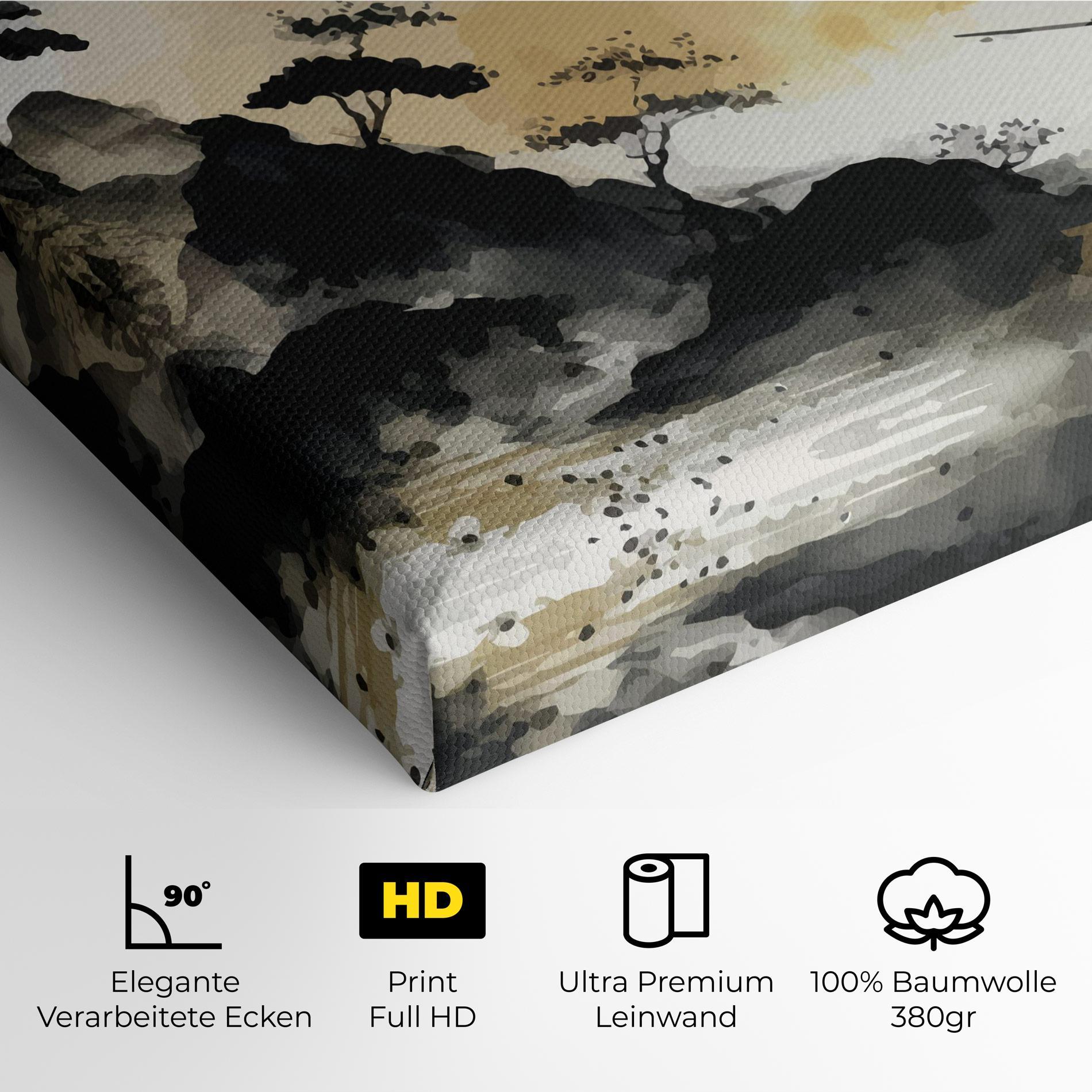Leinwandbild Asiatic Grey Cream mockup 4