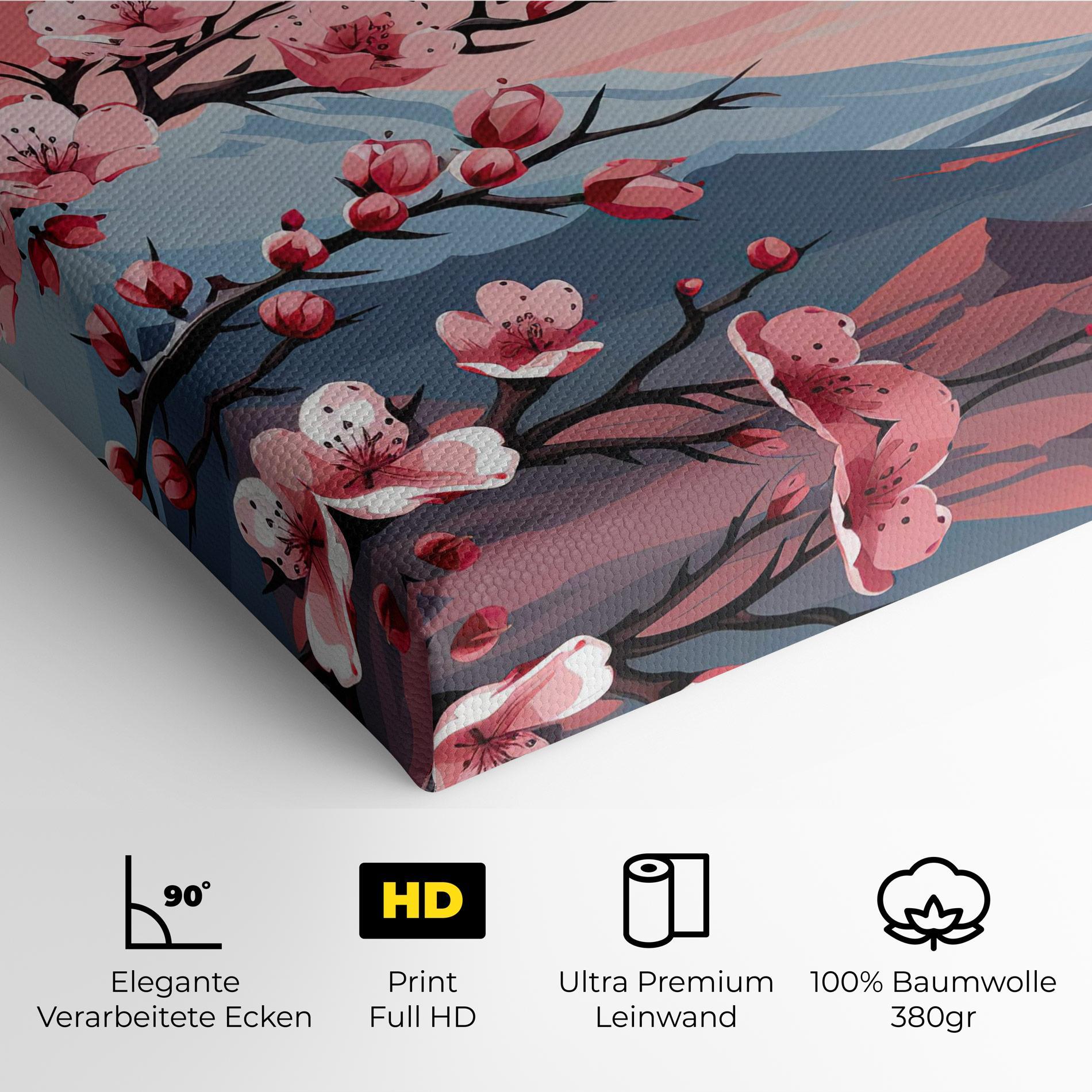 Leinwandbild Chinese Cherry Blossoms mockup 4