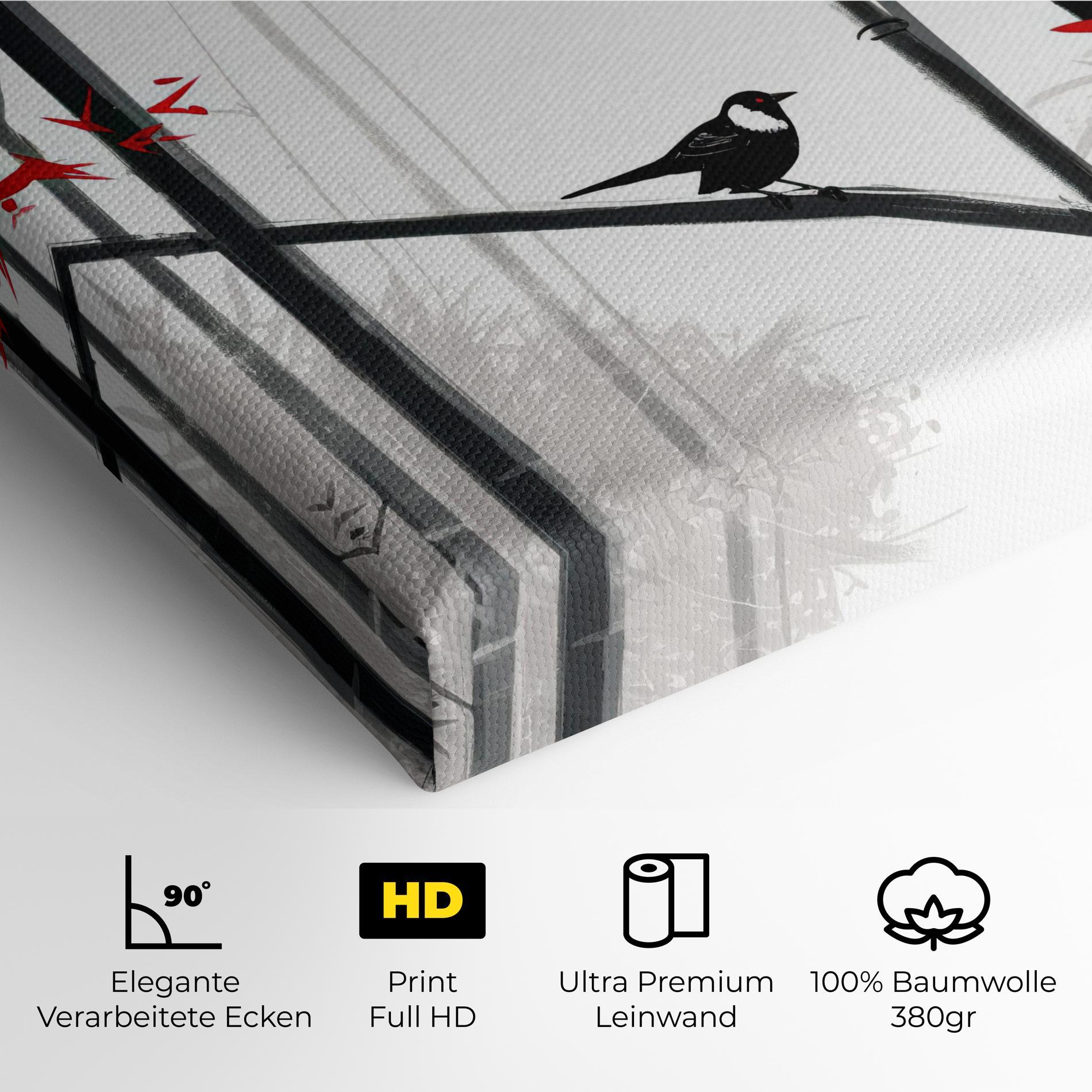 Leinwandbild Chinese Red Leafs mockup 4