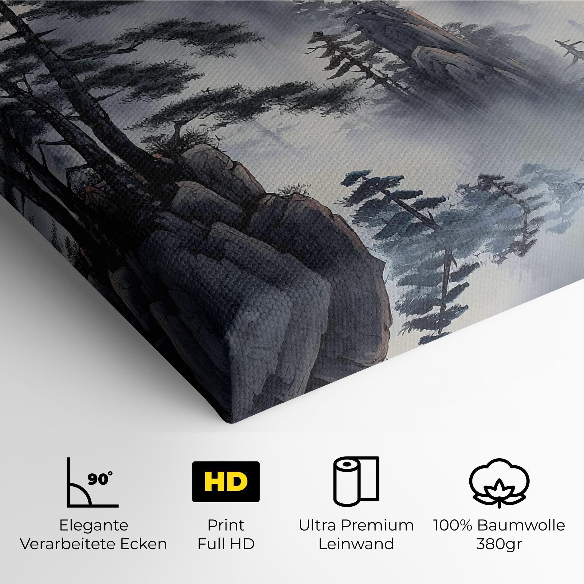 Leinwandbild Fog Trees mockup 4