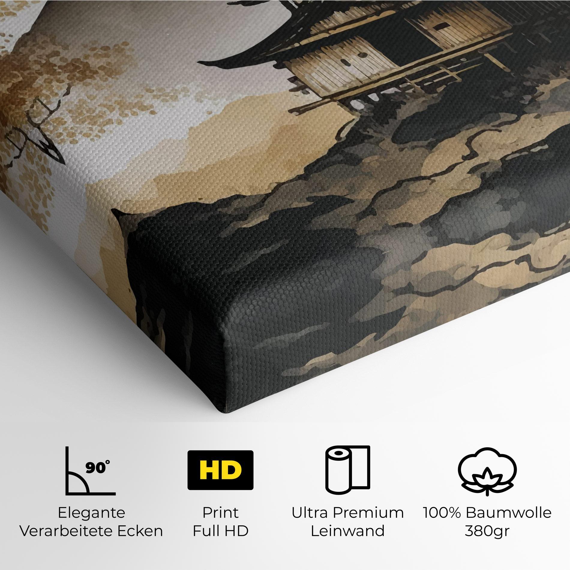 Leinwandbild Gold Japanese Temple mockup 4