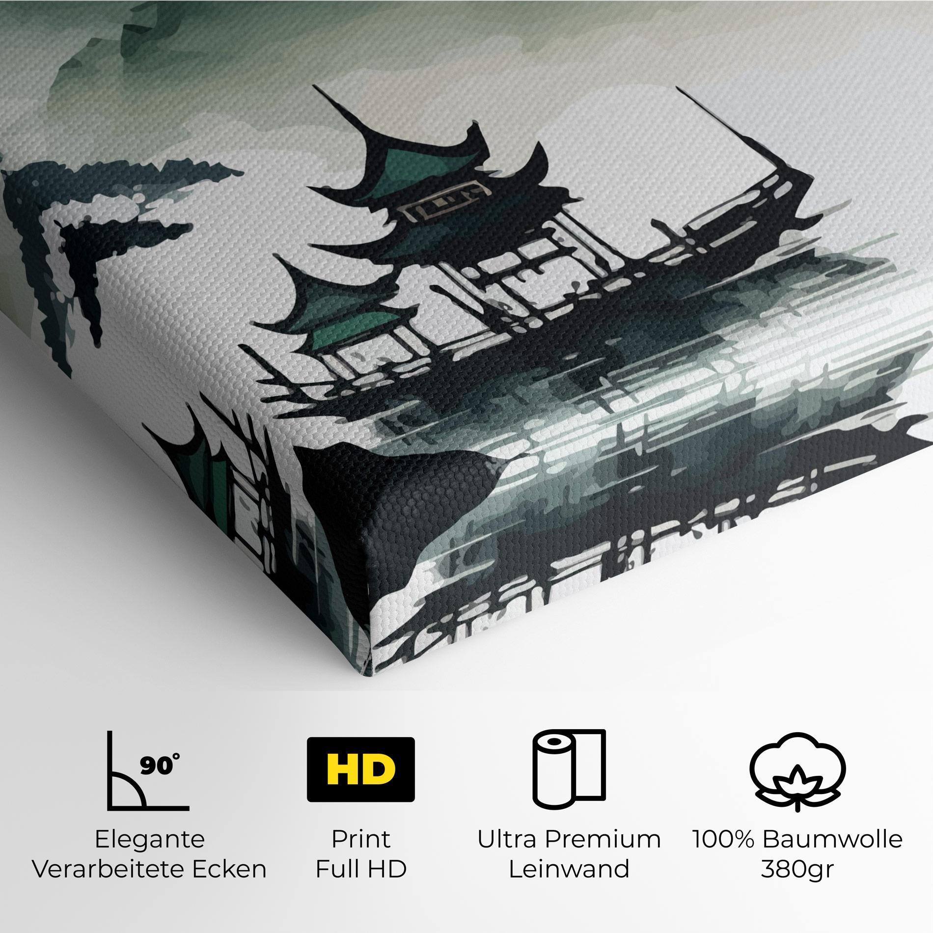 Leinwandbild Green Mountain Moon mockup 4