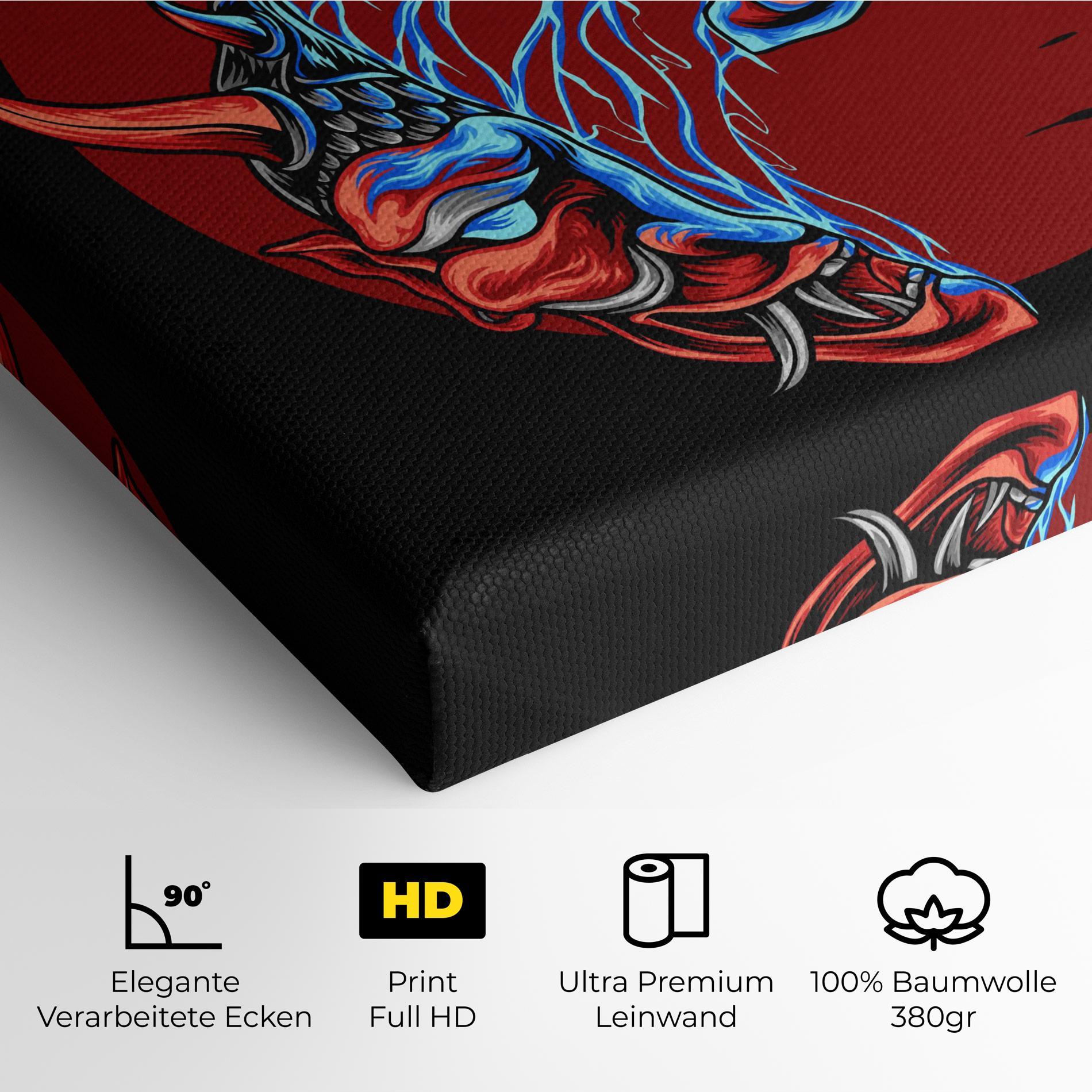 Leinwandbild Japanese Mask mockup 4