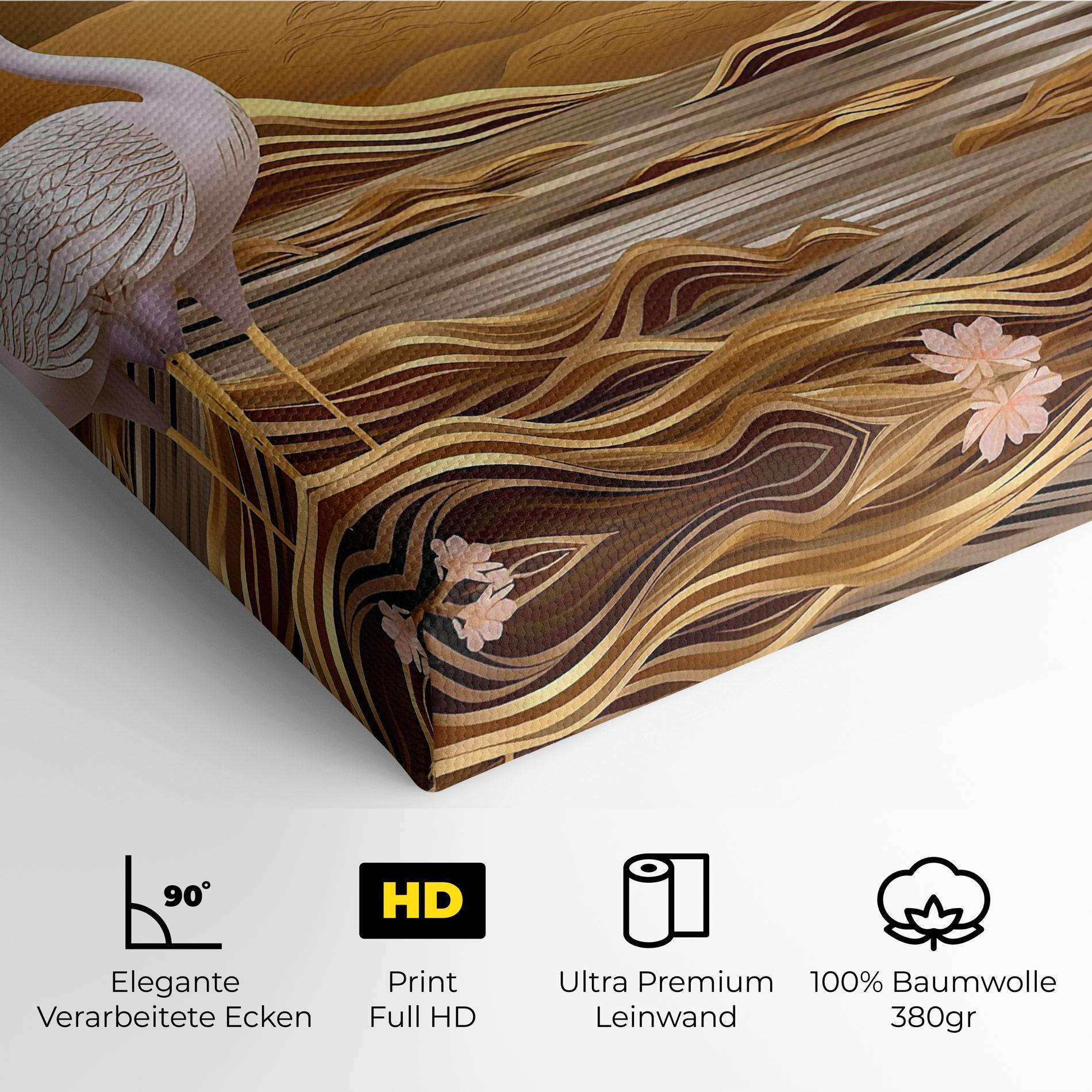 Leinwandbild Pink Chinese Flowers mockup 4