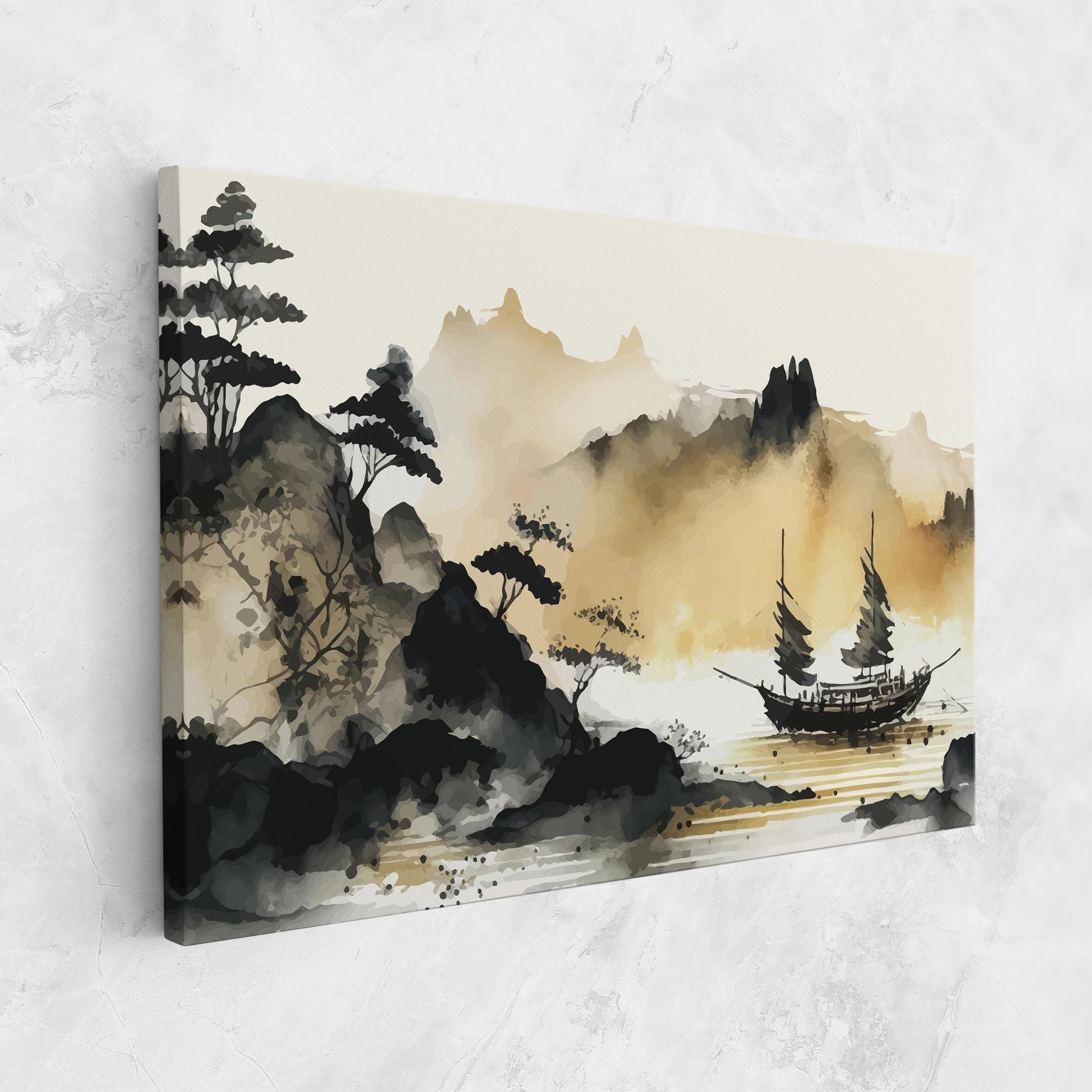 Leinwandbild Asiatic Grey Cream mockup 1
