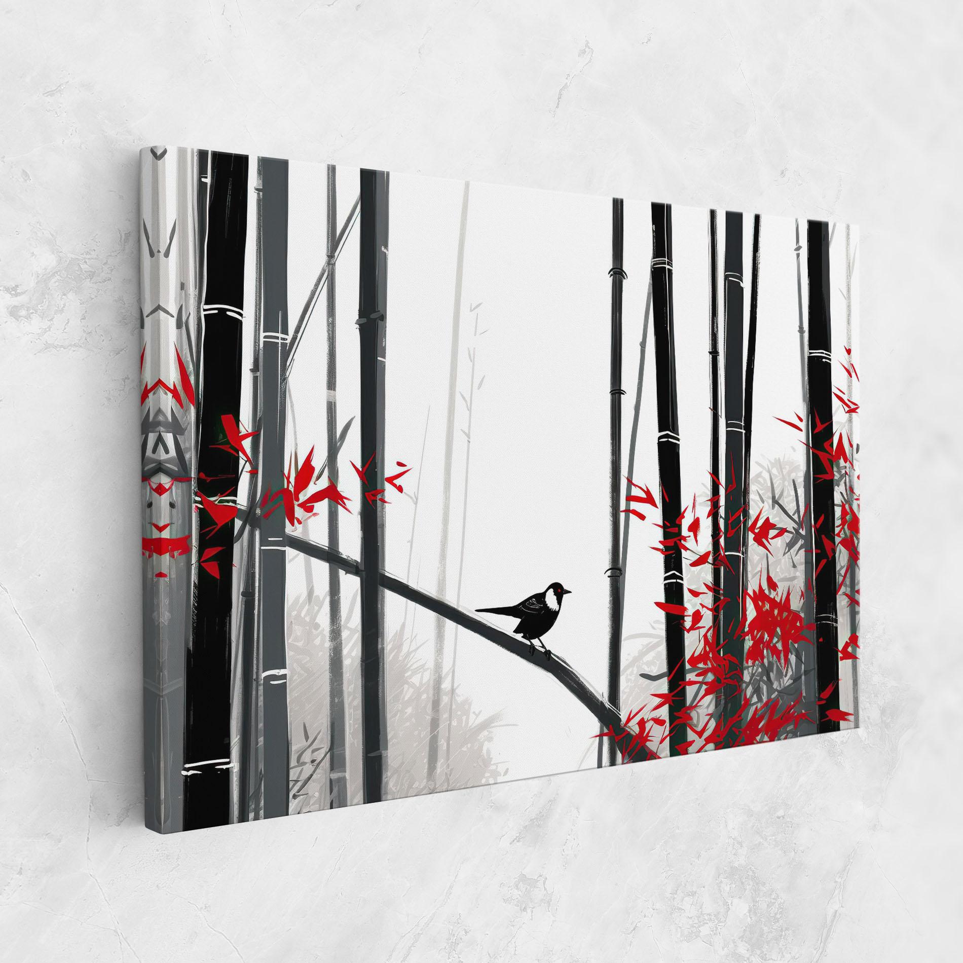Leinwandbild Chinese Red Leafs mockup 1