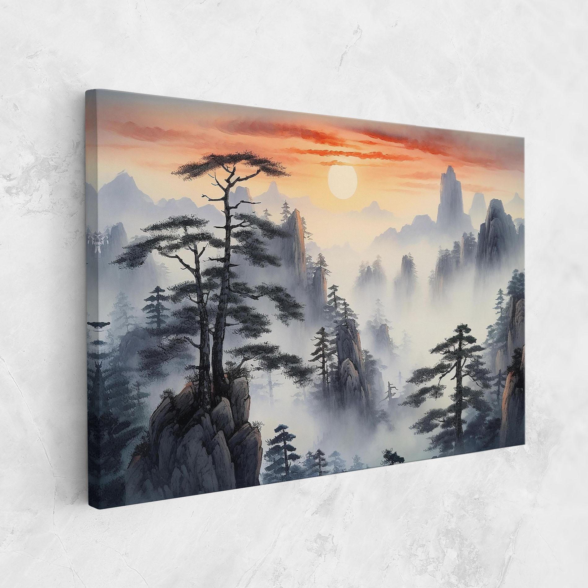 Leinwandbild Fog Trees mockup 1