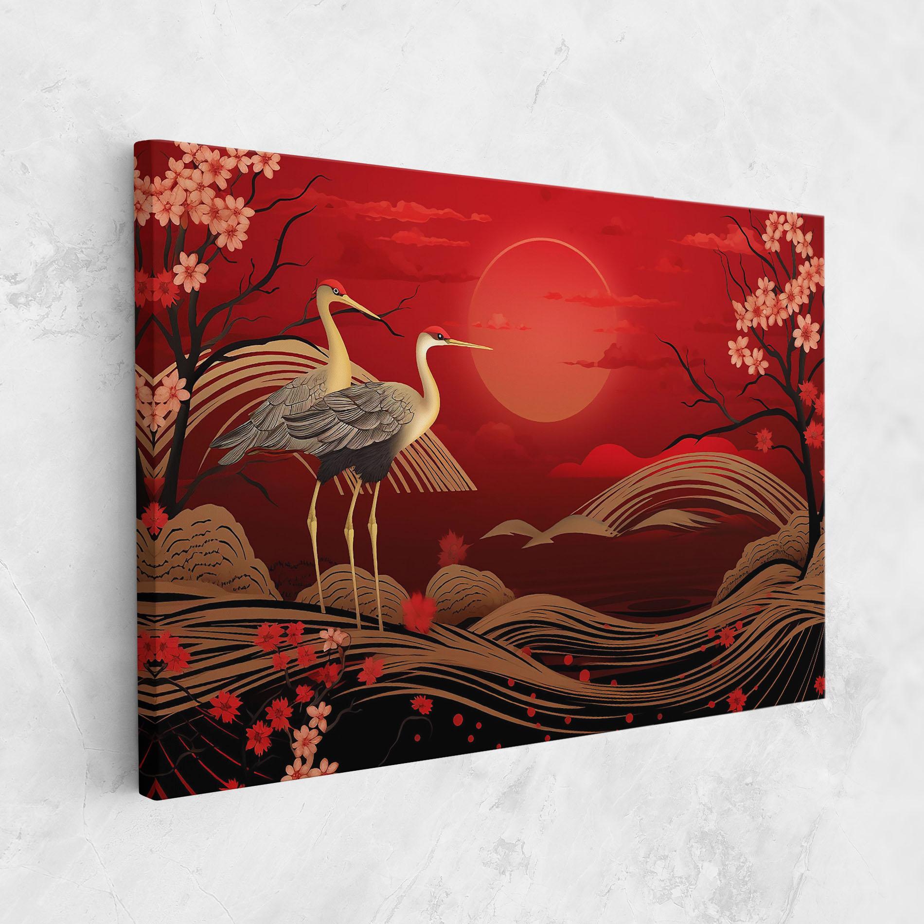 Leinwandbild Gold Landscape Painting mockup 1